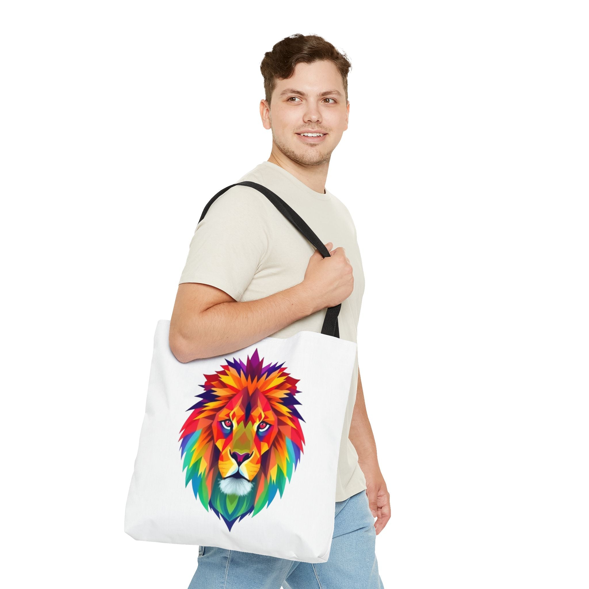 Colorful Fractal Lion Design - Tote Bag