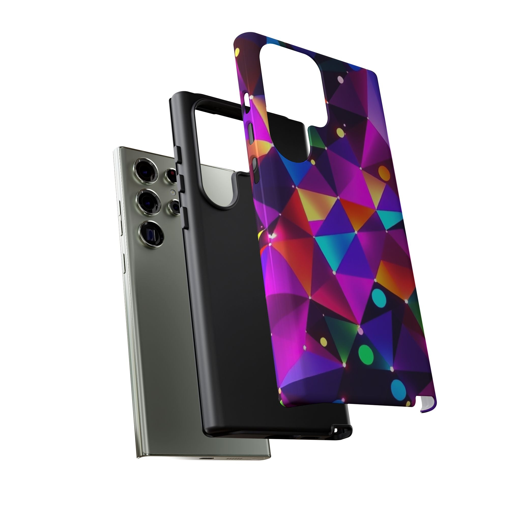 Android OR iPhone Compatible Cases - Colorful Angles Design - Unique Tough Cases