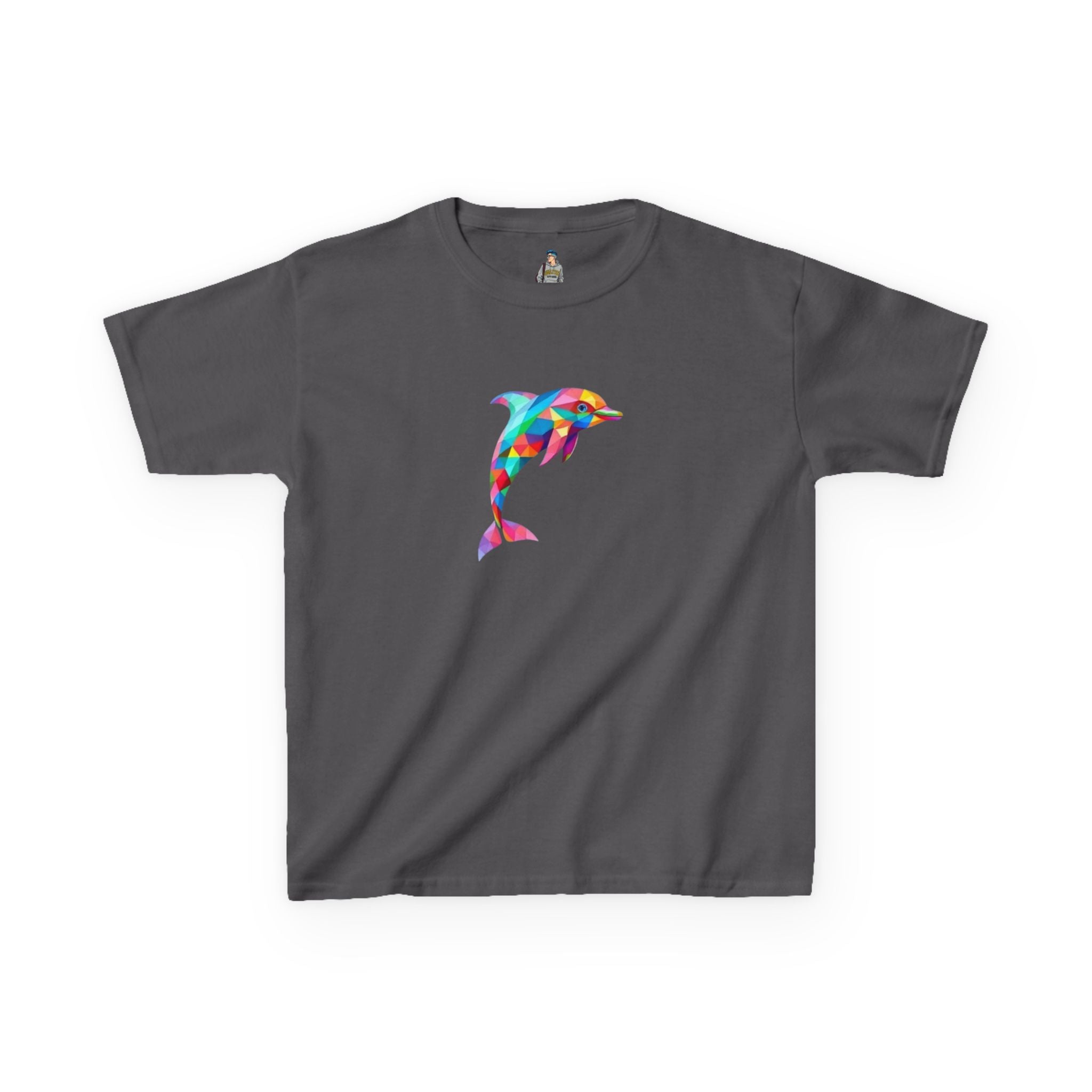 Colorful Fractal Dolphin Kids Heavy Cotton Tee