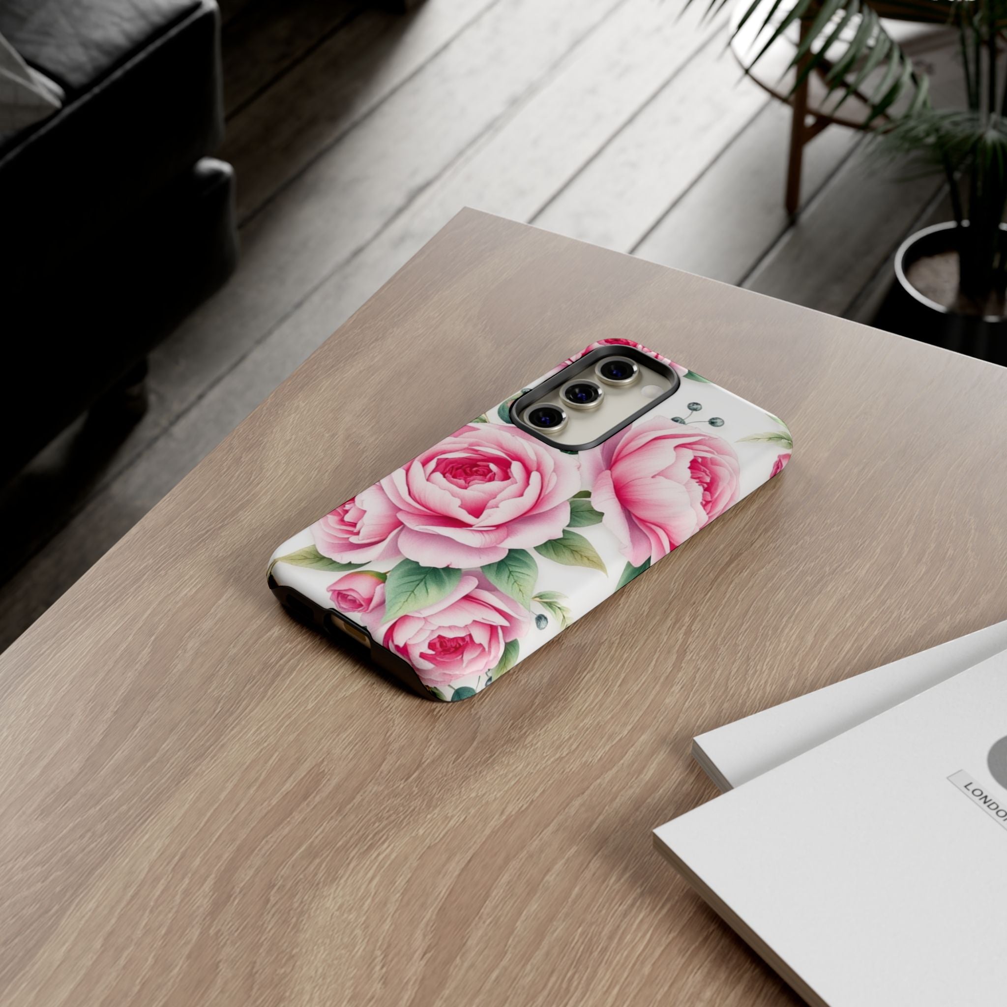 Android OR iPhone Compatible Cases - Pink Flower Design - Unique Tough Cases