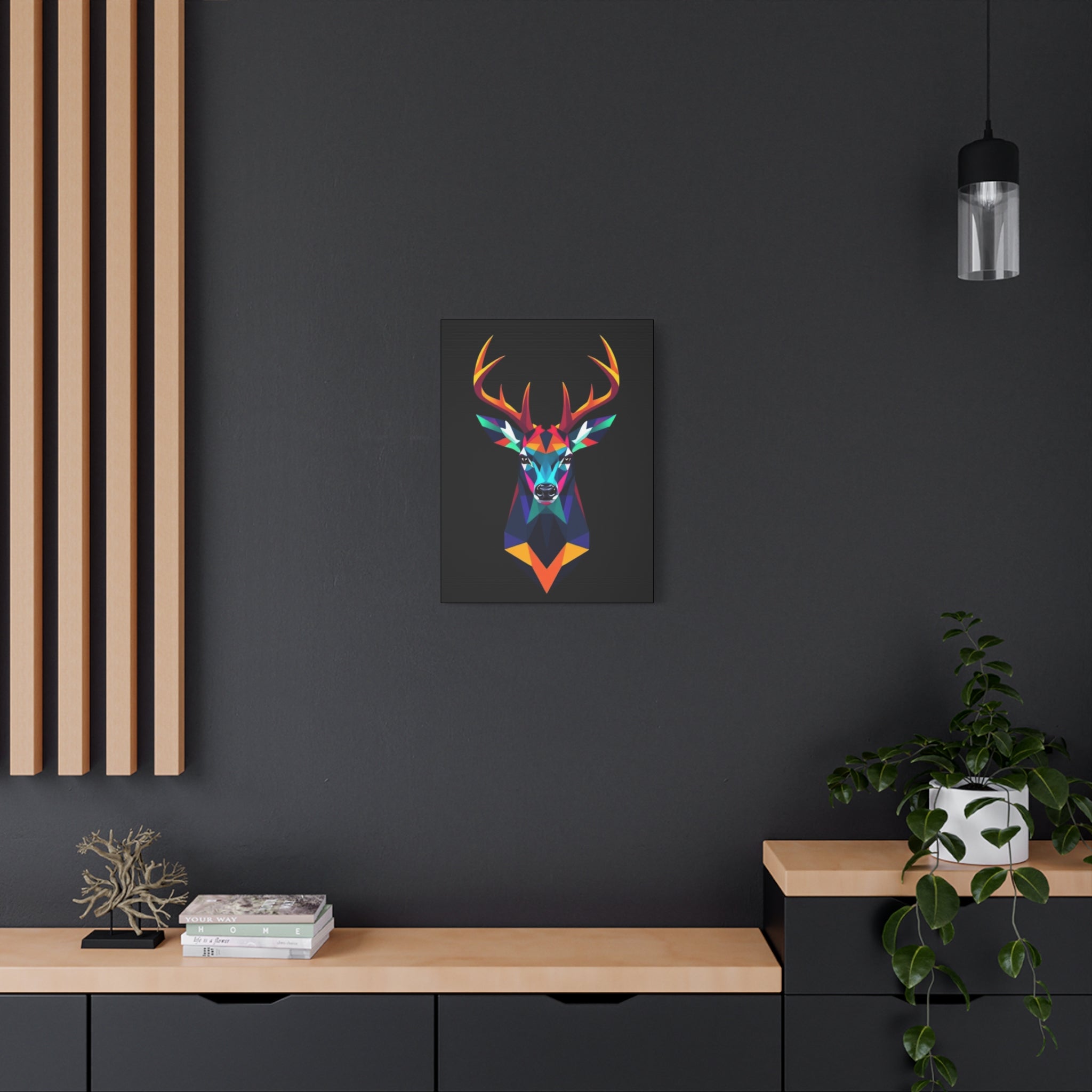Colorful Geometric Deer Canvas Art - Vibrant Wall Decor for Nature Lovers