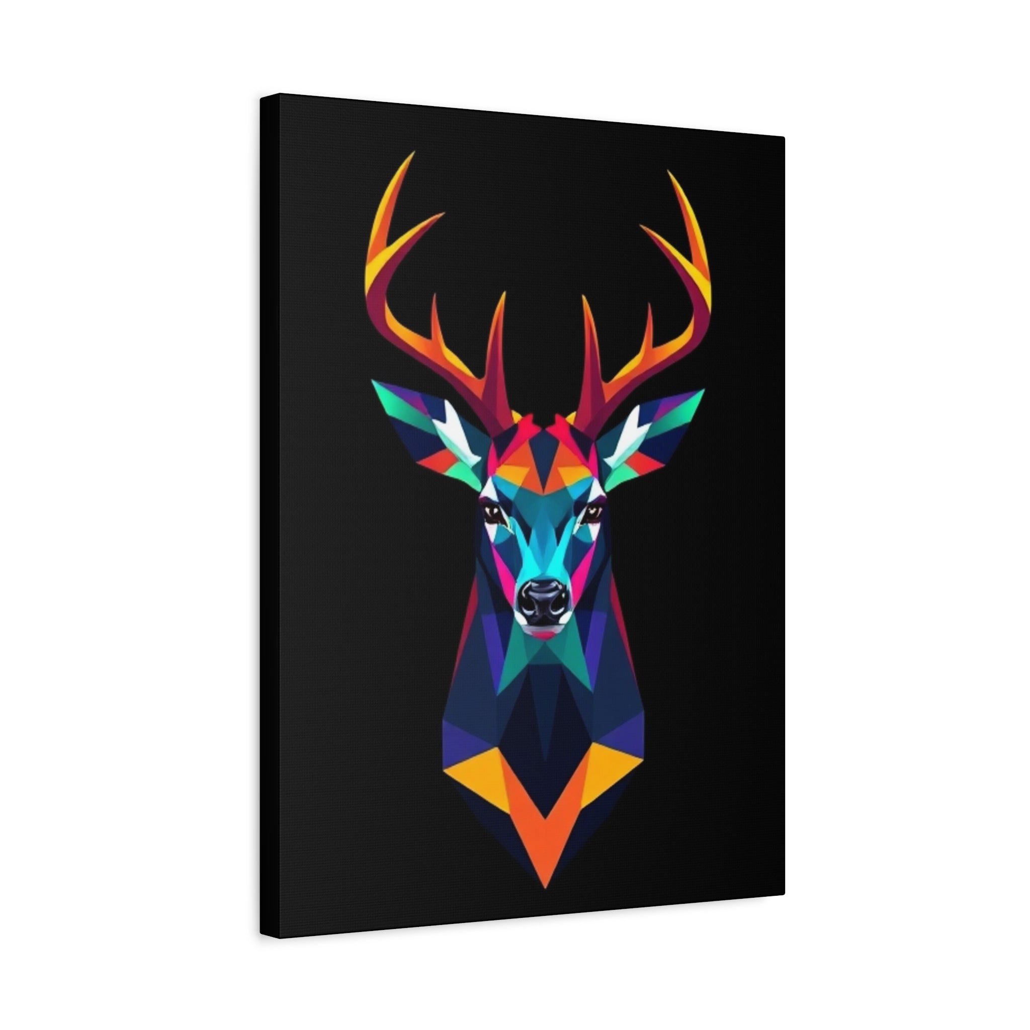 Colorful Geometric Deer Canvas Art - Vibrant Wall Decor for Nature Lovers