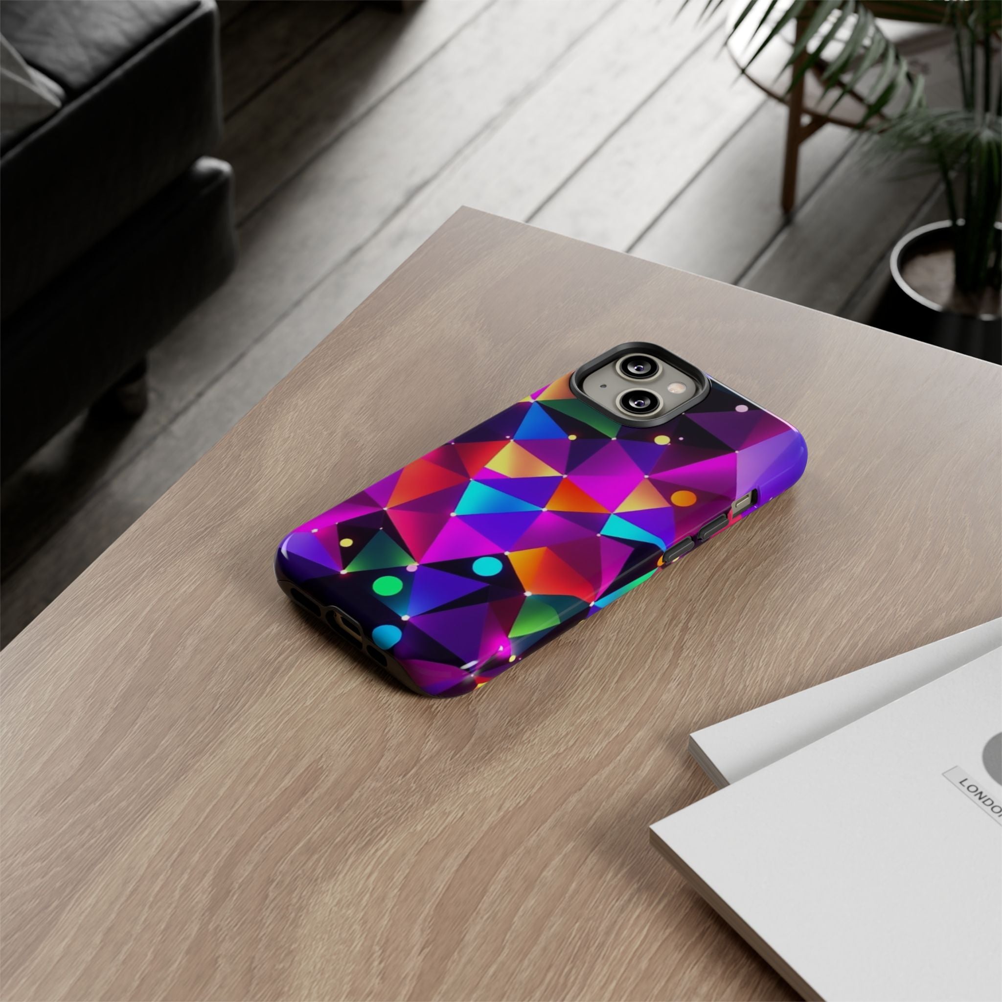 Android OR iPhone Compatible Cases - Colorful Angles Design - Unique Tough Cases