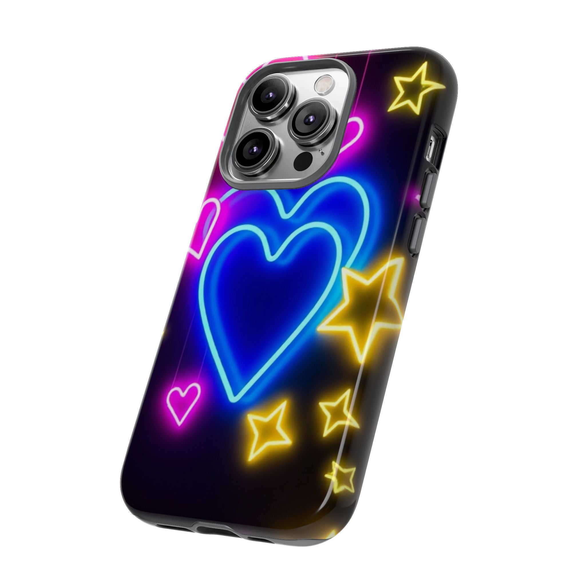 Android OR iPhone Compatible Cases - Neon Love Design - Unique Tough Cases
