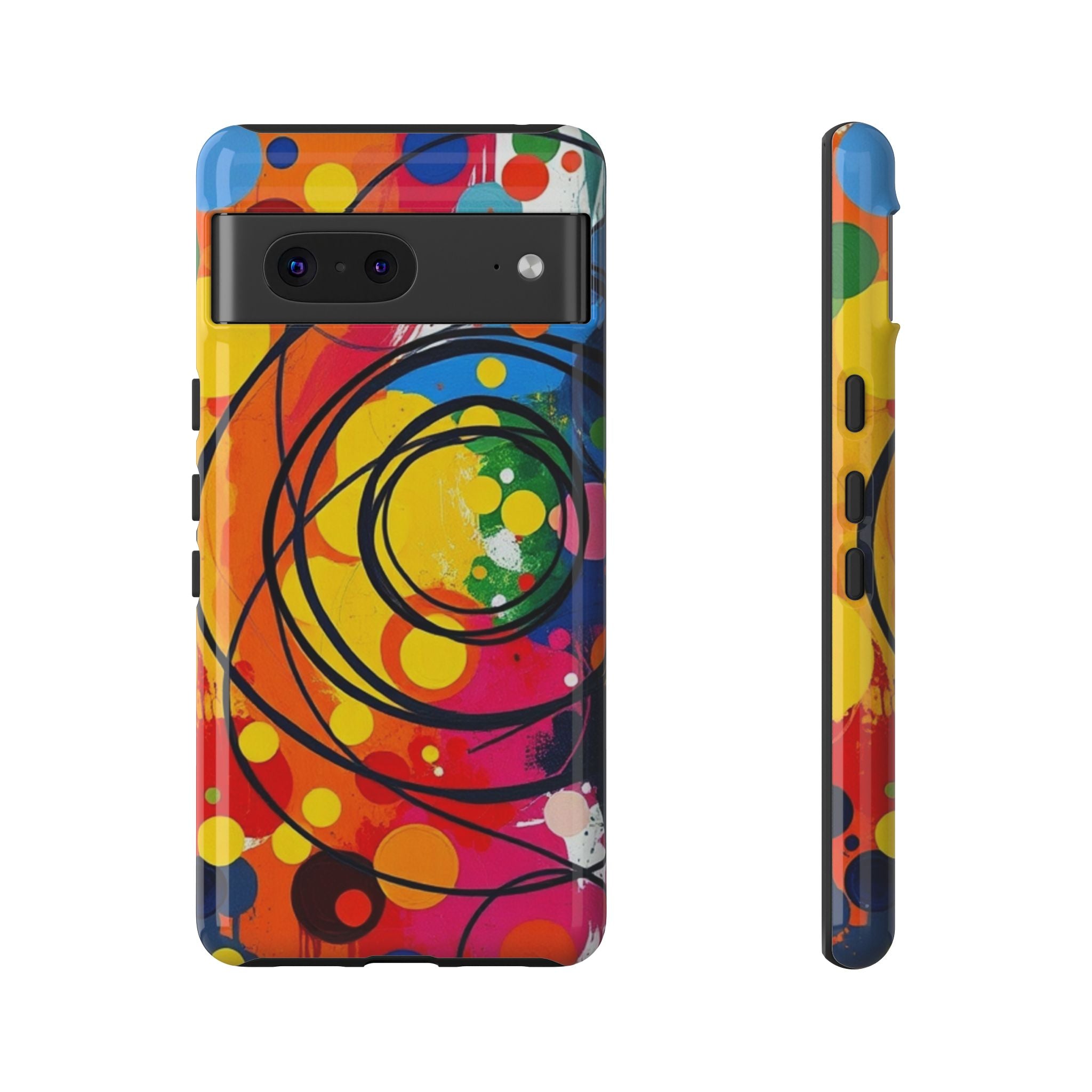 Colorful Abstract Rainbow Swirl Art Tough Case For Android & iPhone