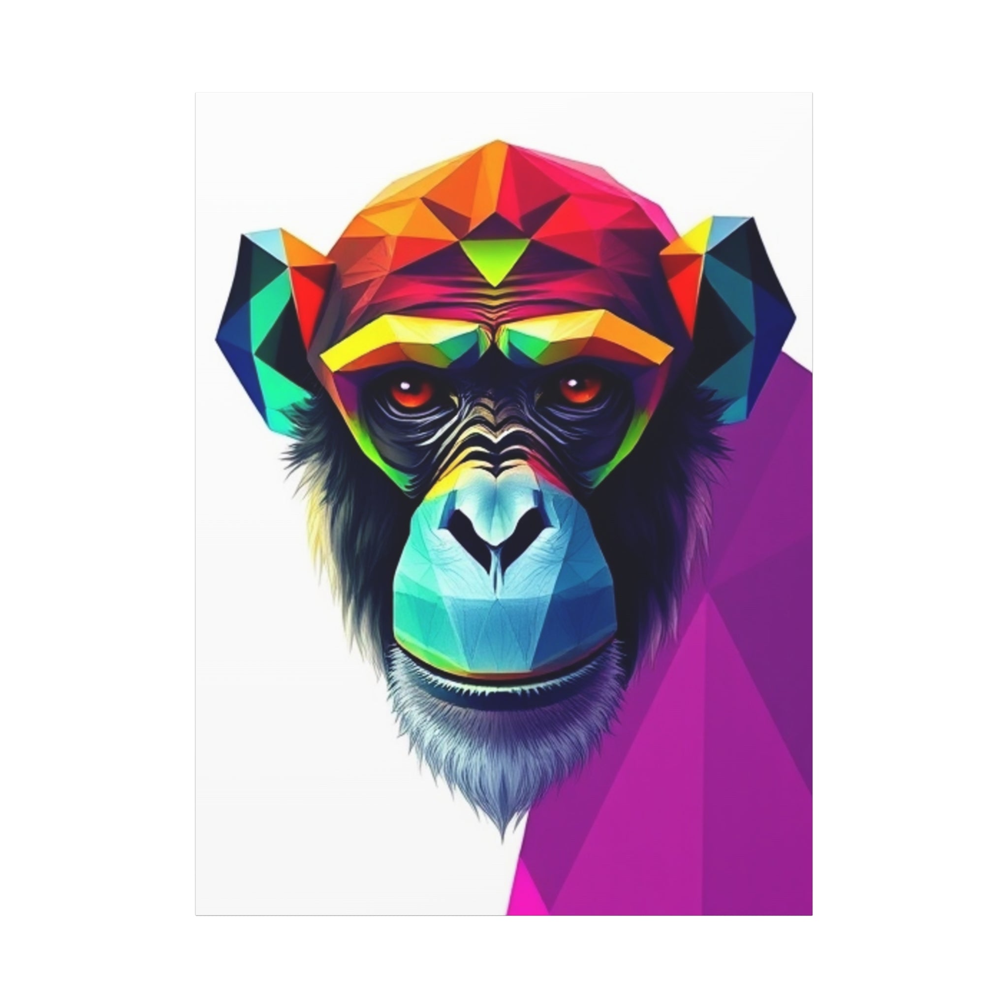 Colorful Chimpanzee Canvas Art - Vibrant Wall Decor for Animal Lovers