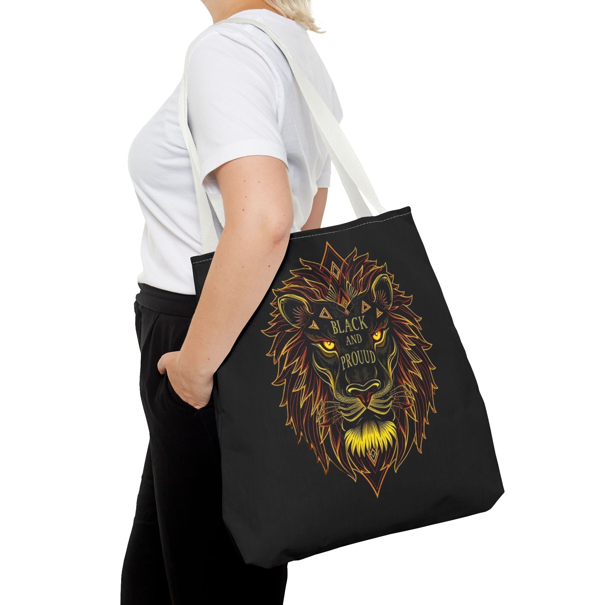 Black and Proud Lion Tote Bag