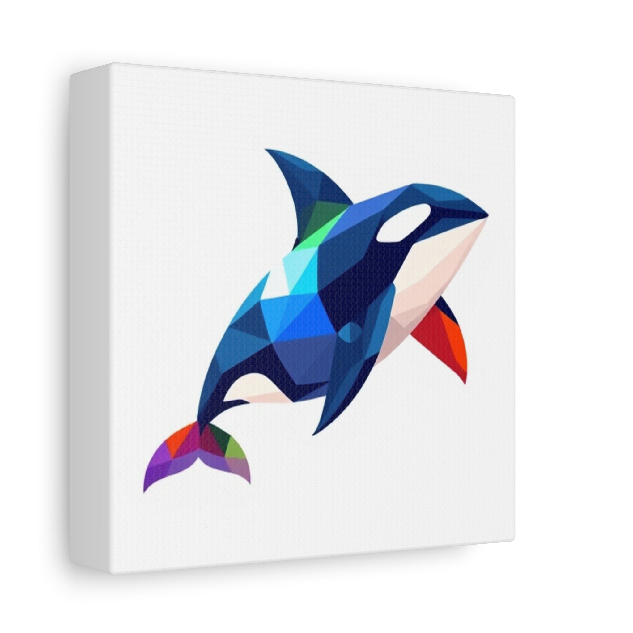 Colorful Orca Whale Canvas Art - Stretched Matte Wall Decor