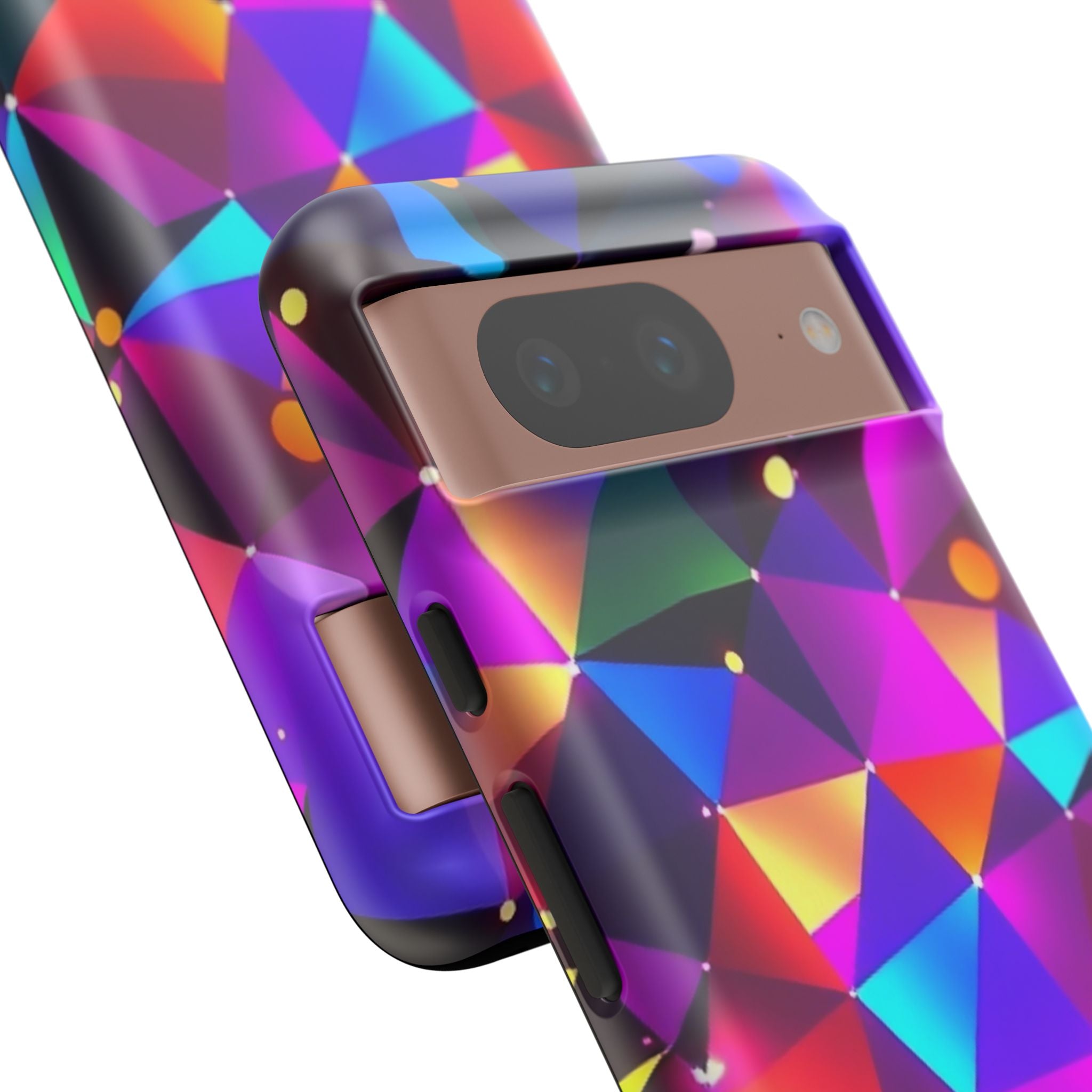 Android OR iPhone Compatible Cases - Colorful Angles Design - Unique Tough Cases