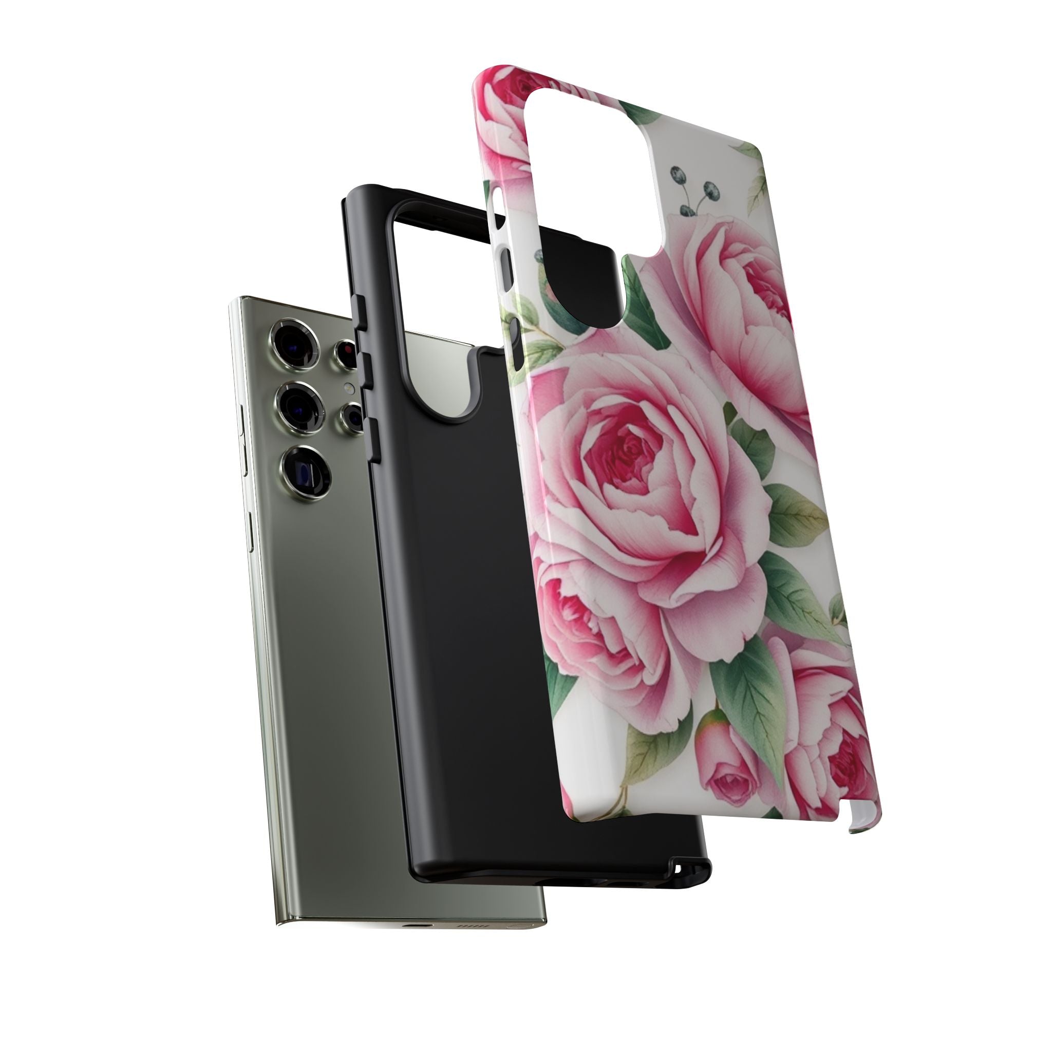 Android OR iPhone Compatible Cases - Pink Flower Design - Unique Tough Cases