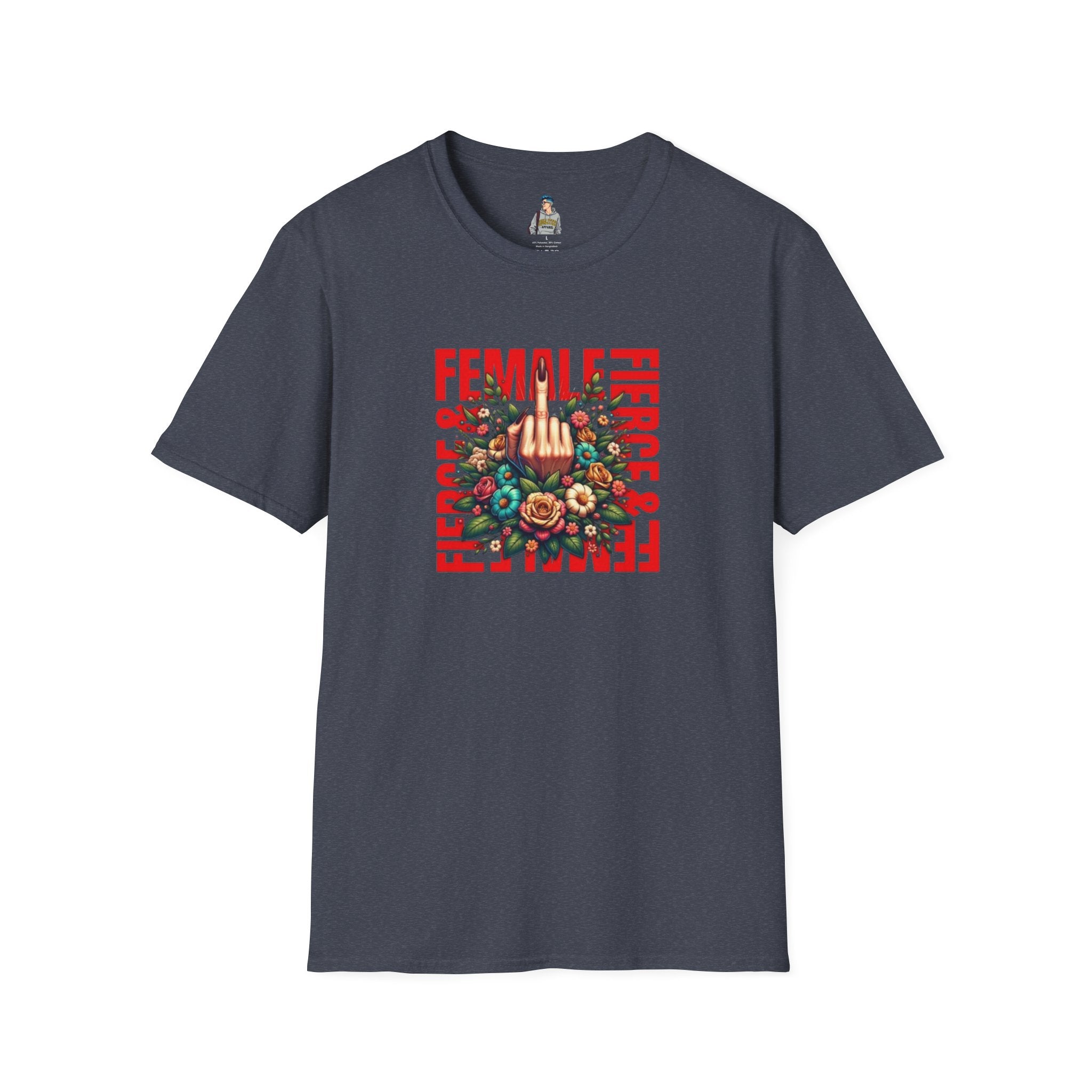 Fierce Female Unisex T-Shirt - Softstyle Floral Graphic Tee