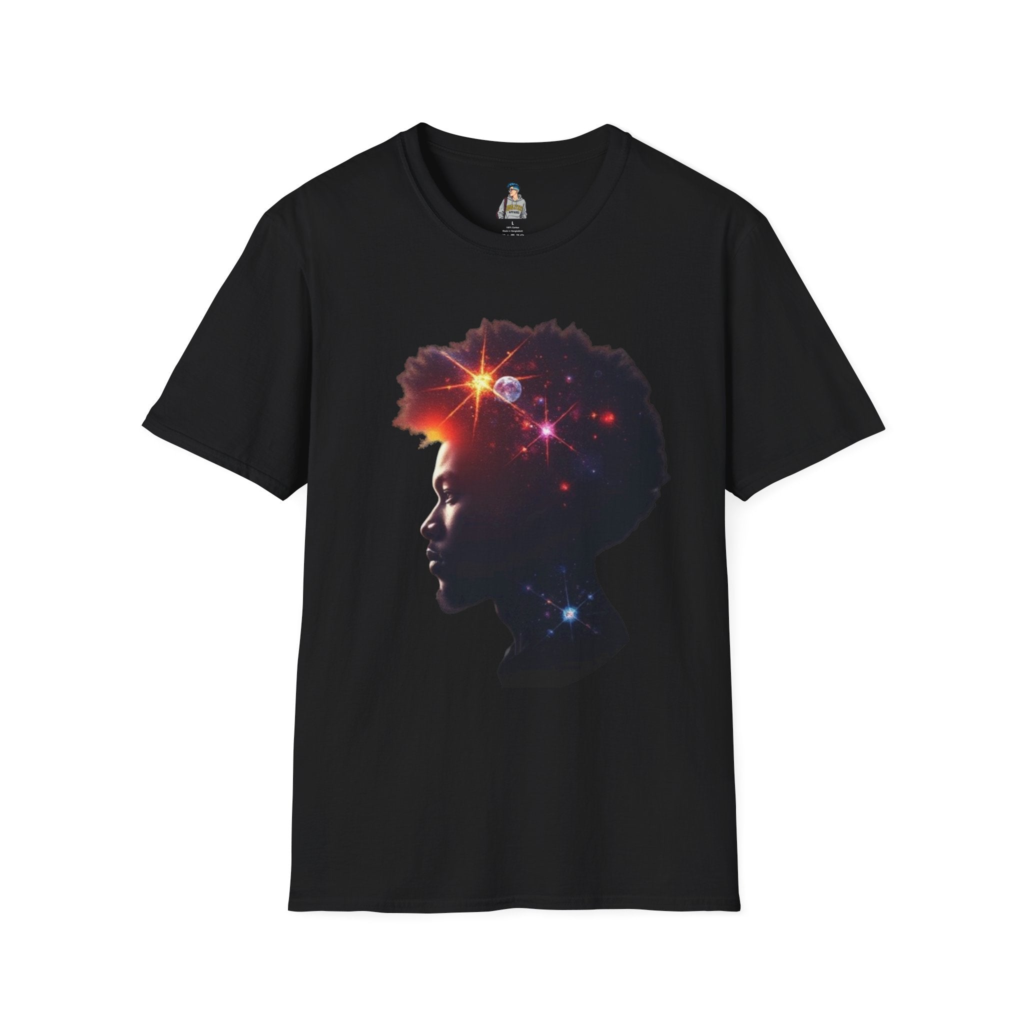 Black Universe Male Silhouette Unisex Softstyle T-Shirt - Celebrate Black Culture
