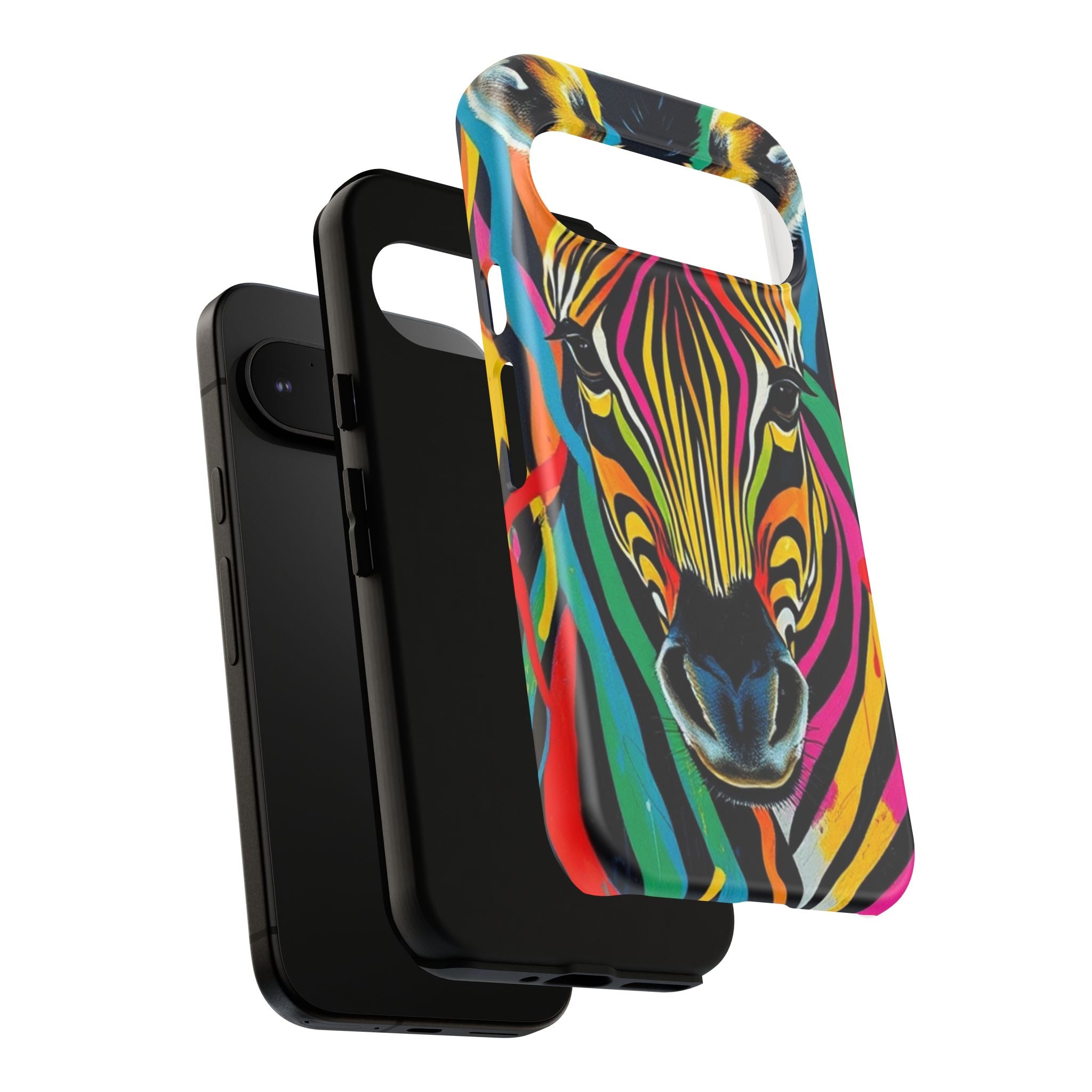 Android OR iPhone Compatible Cases - Rainbow Zebra Design - Unique Tough Cases