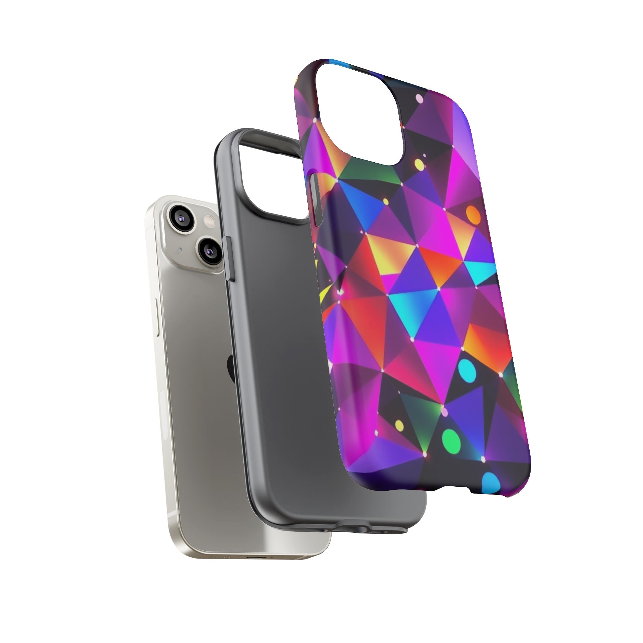 Android OR iPhone Compatible Cases - Colorful Angles Design - Unique Tough Cases