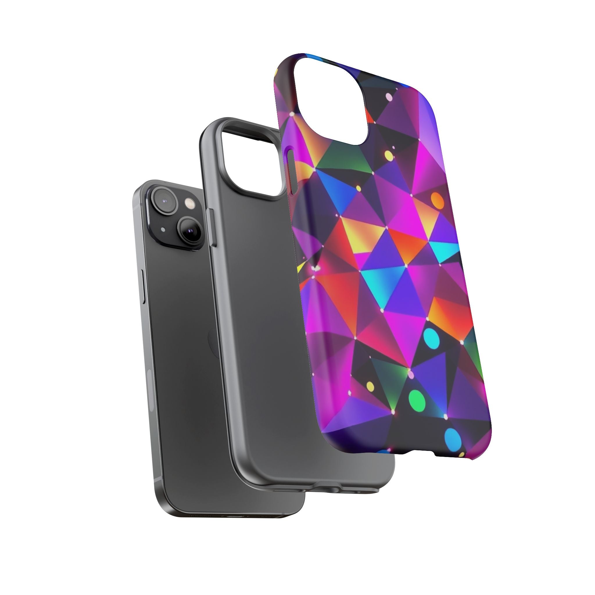 Android OR iPhone Compatible Cases - Colorful Angles Design - Unique Tough Cases