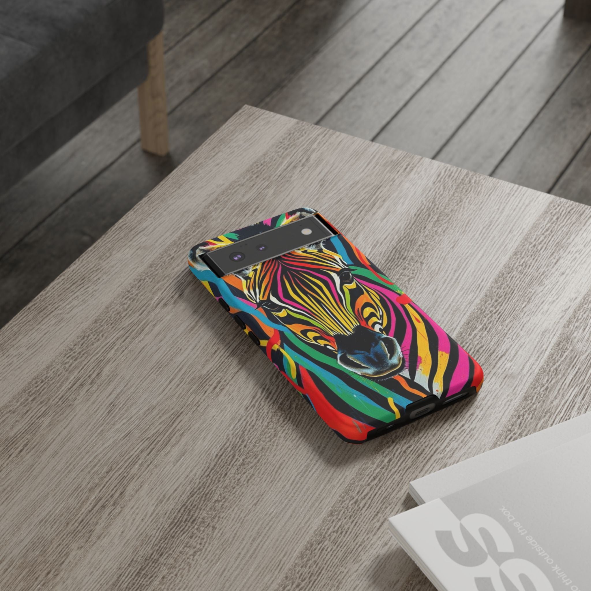 Android OR iPhone Compatible Cases - Rainbow Zebra Design - Unique Tough Cases