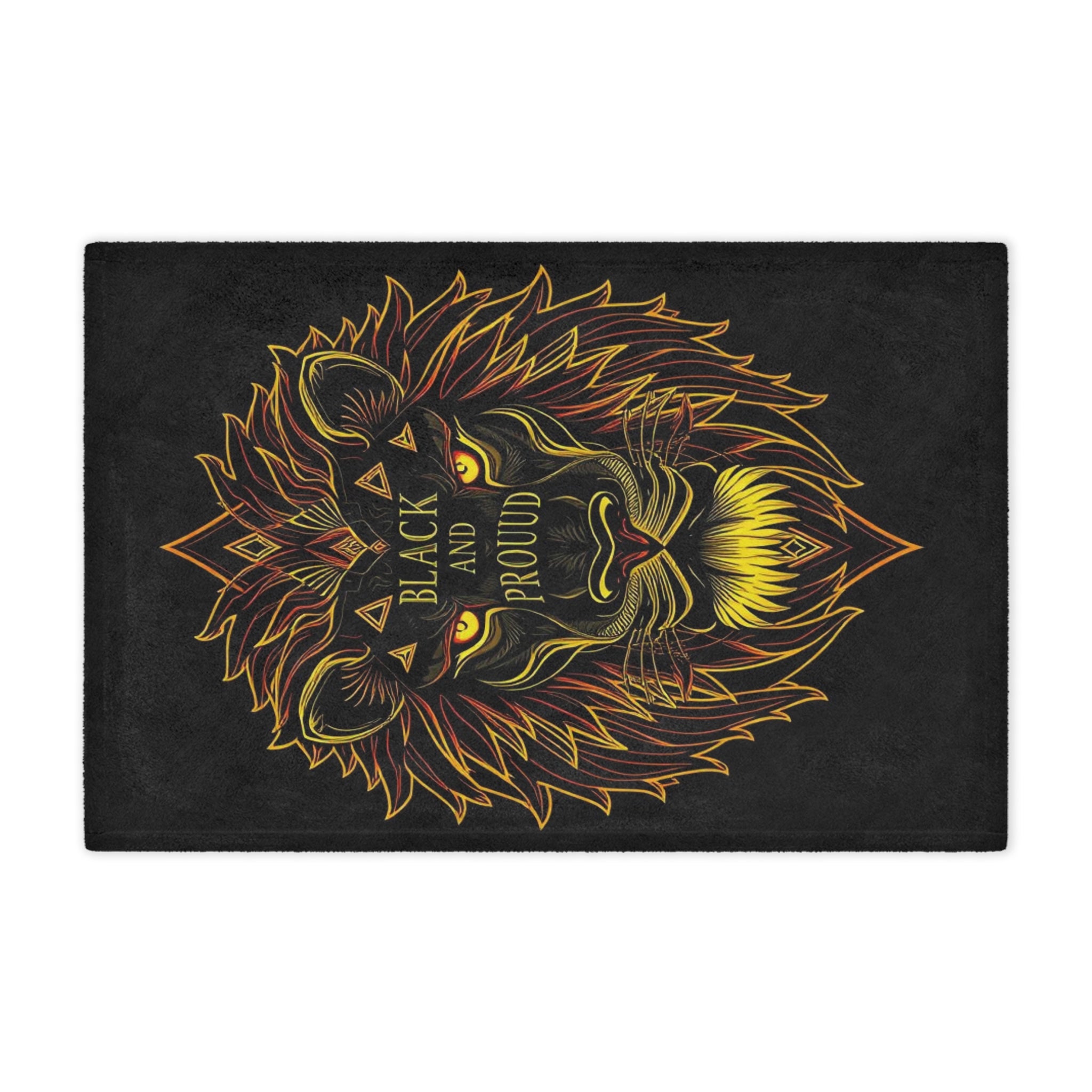 Black & Proud Lion Design Microfiber Blanket