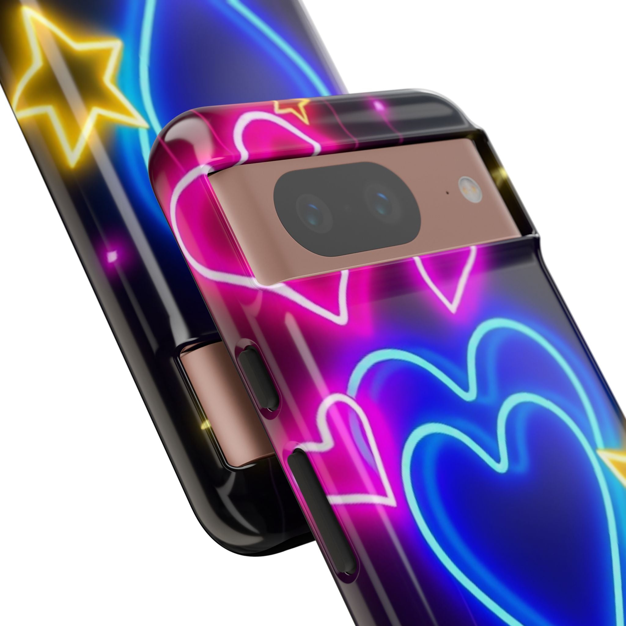 Android OR iPhone Compatible Cases - Neon Love Design - Unique Tough Cases