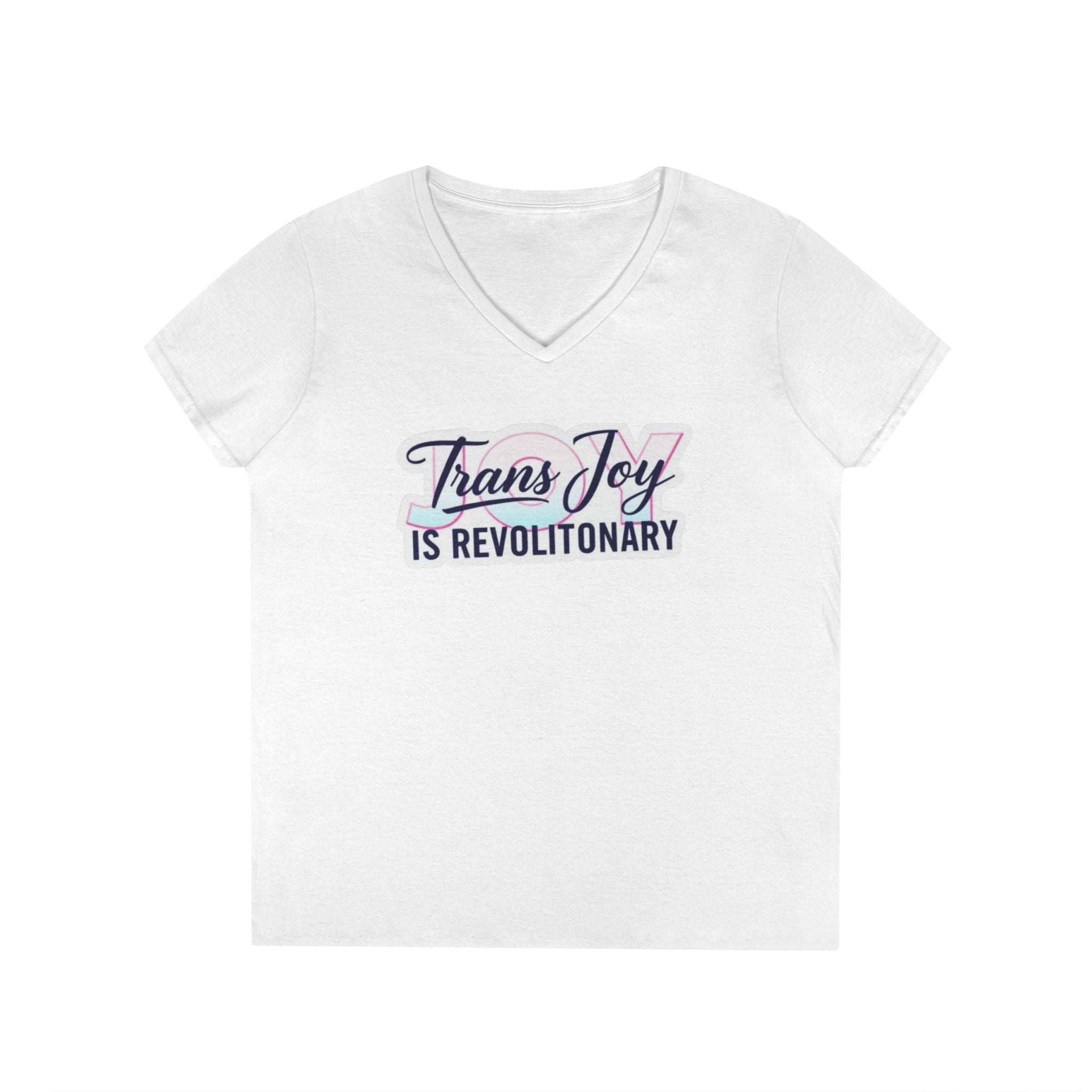 Trans Joy Ladies' V-Neck T-Shirt - Celebrate the LGBTQ+ Community