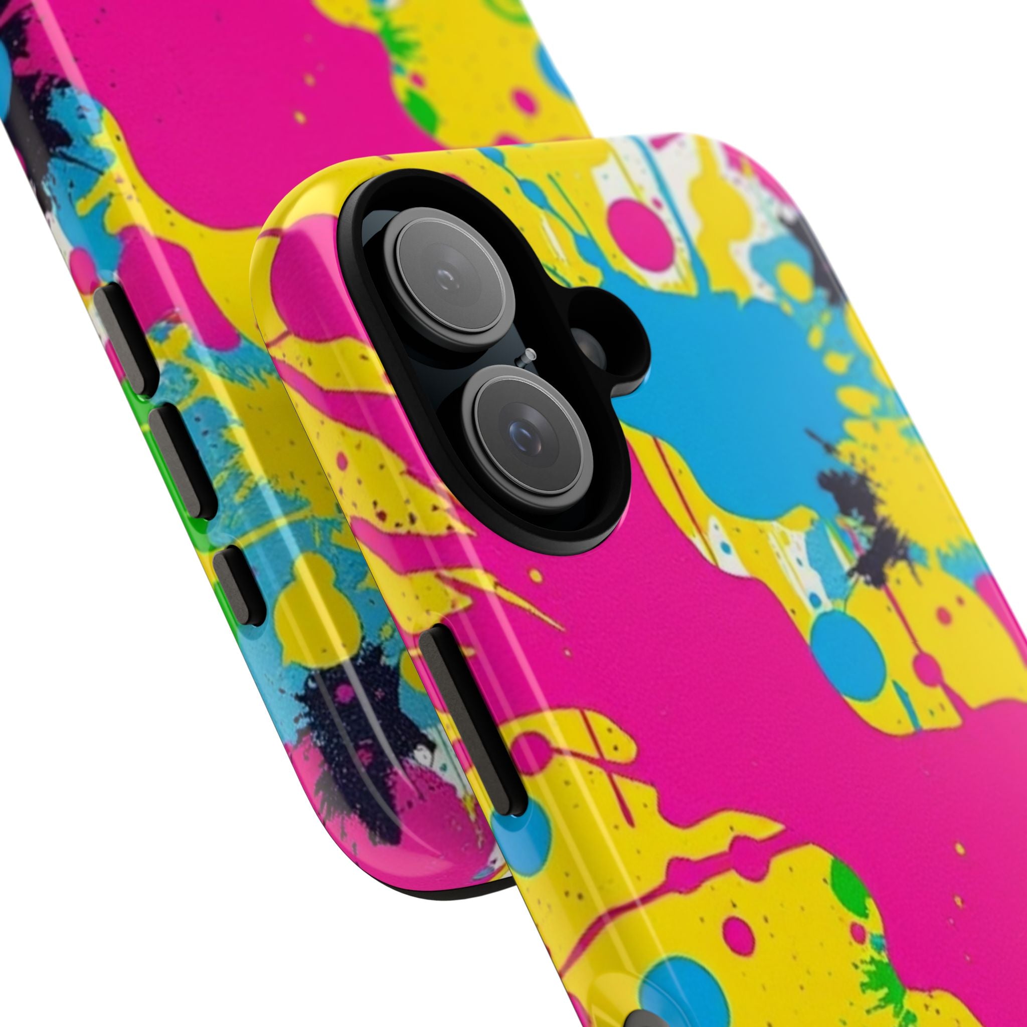 Android OR iPhone Compatible Cases - Crazy Retro Color Splash Design - Unique Tough Cases