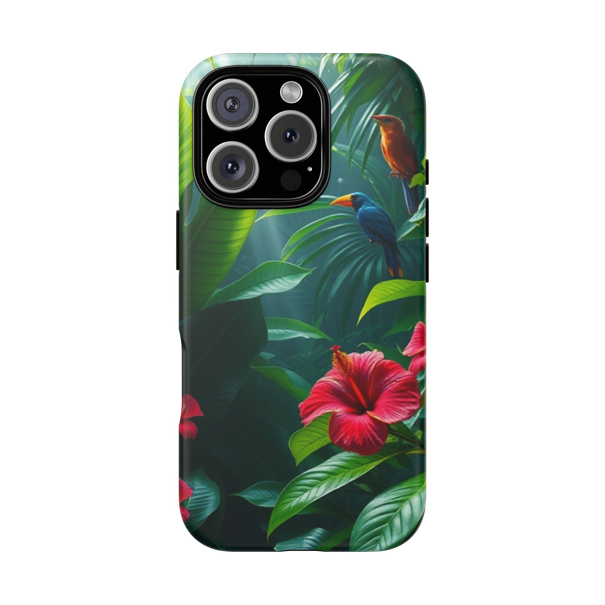 Android OR iPhone Compatible Cases - Tropical Flower & Bird Design - Unique Tough Cases