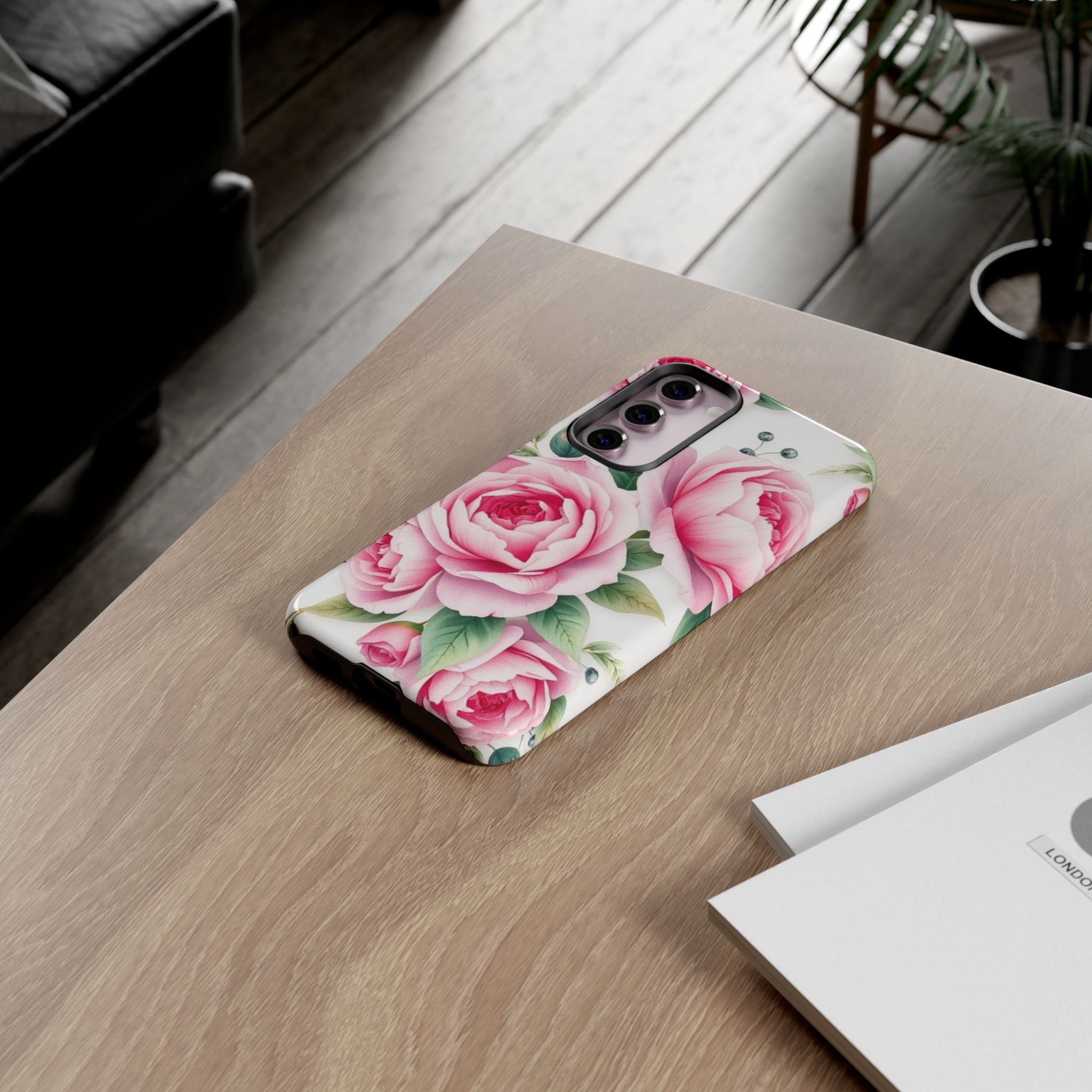 Android OR iPhone Compatible Cases - Pink Flower Design - Unique Tough Cases