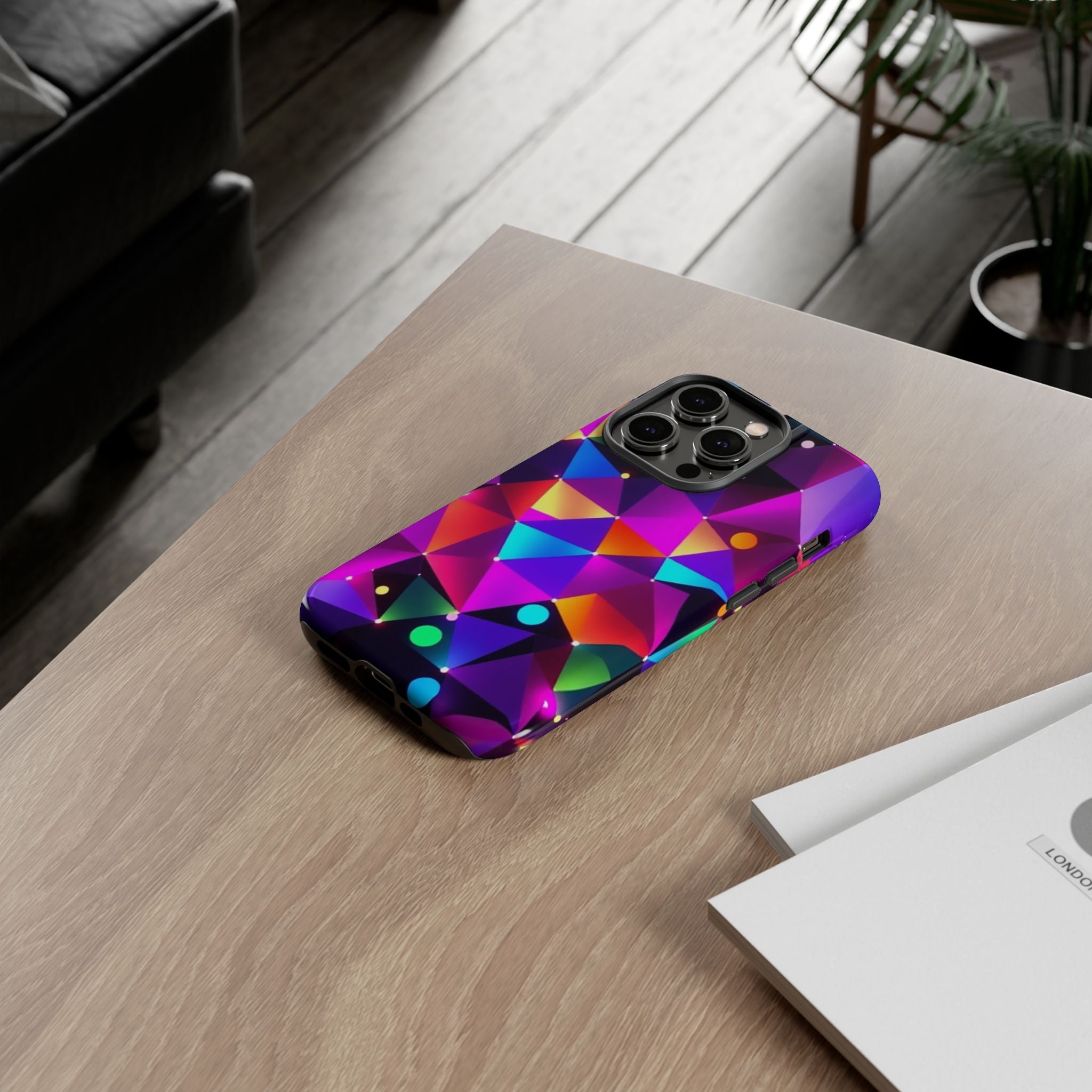 Android OR iPhone Compatible Cases - Colorful Angles Design - Unique Tough Cases