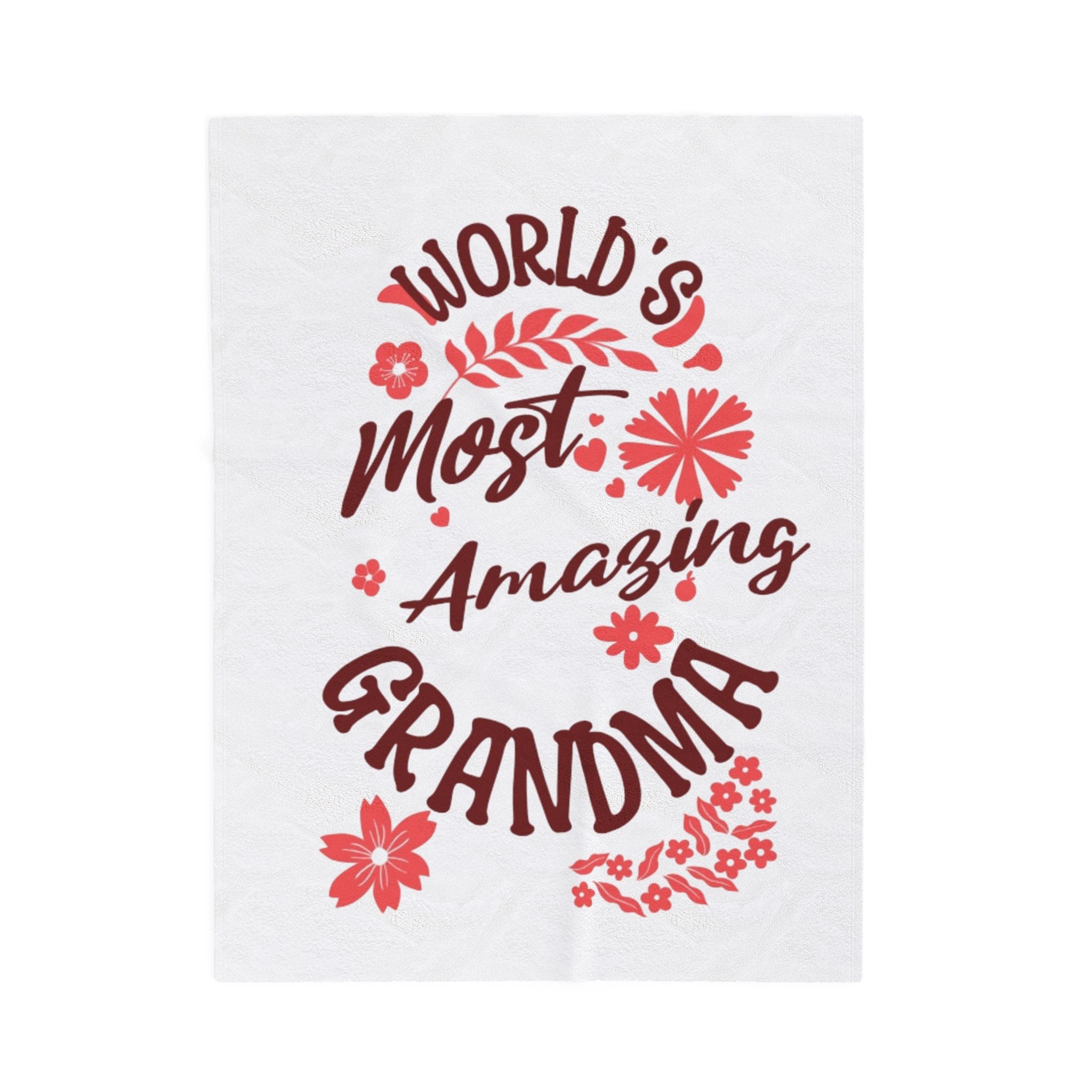 World's Most Amazing Grandma Velveteen Plush Blanket