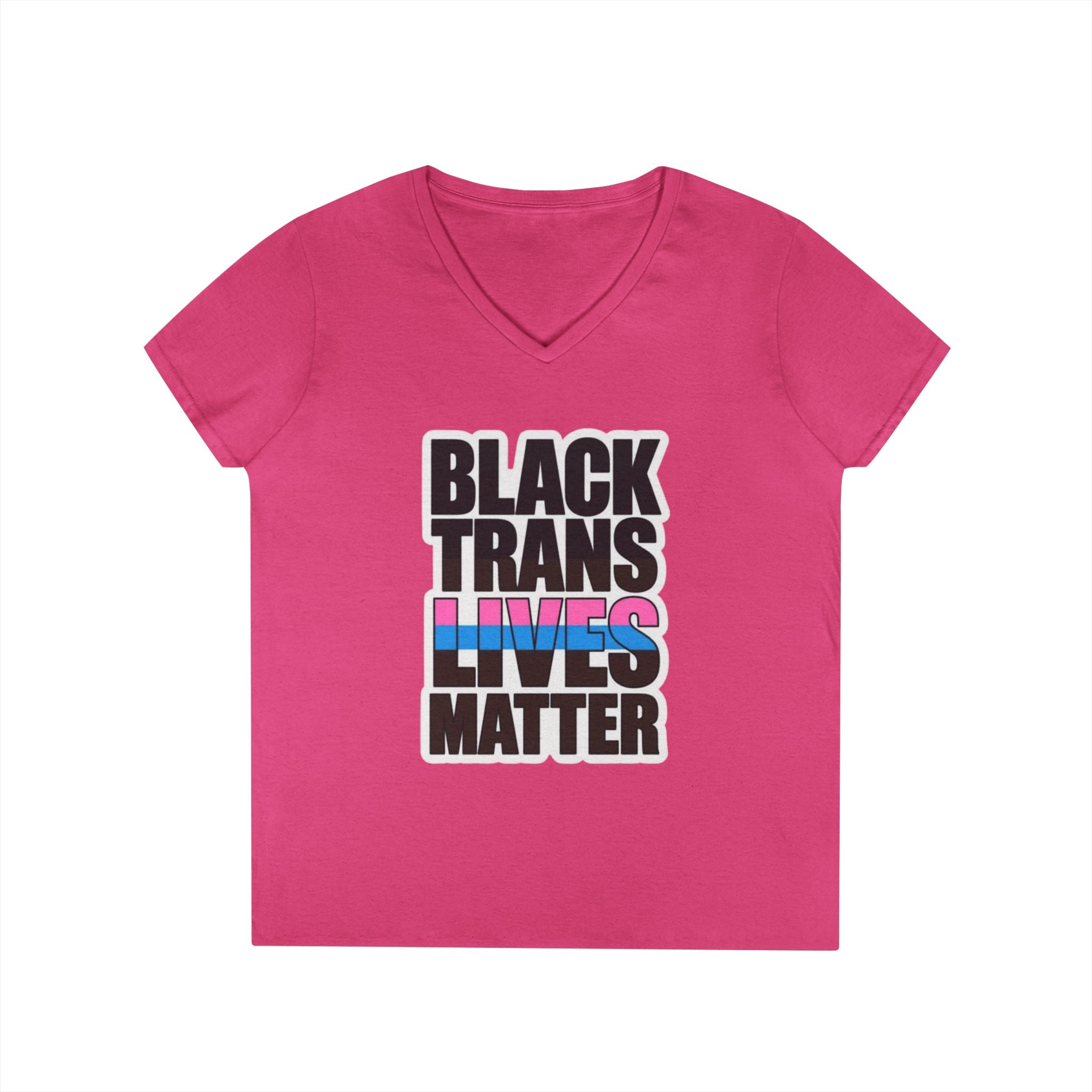 Black Trans Lives Matter V-Neck T-Shirt - Empowering Pride Apparel