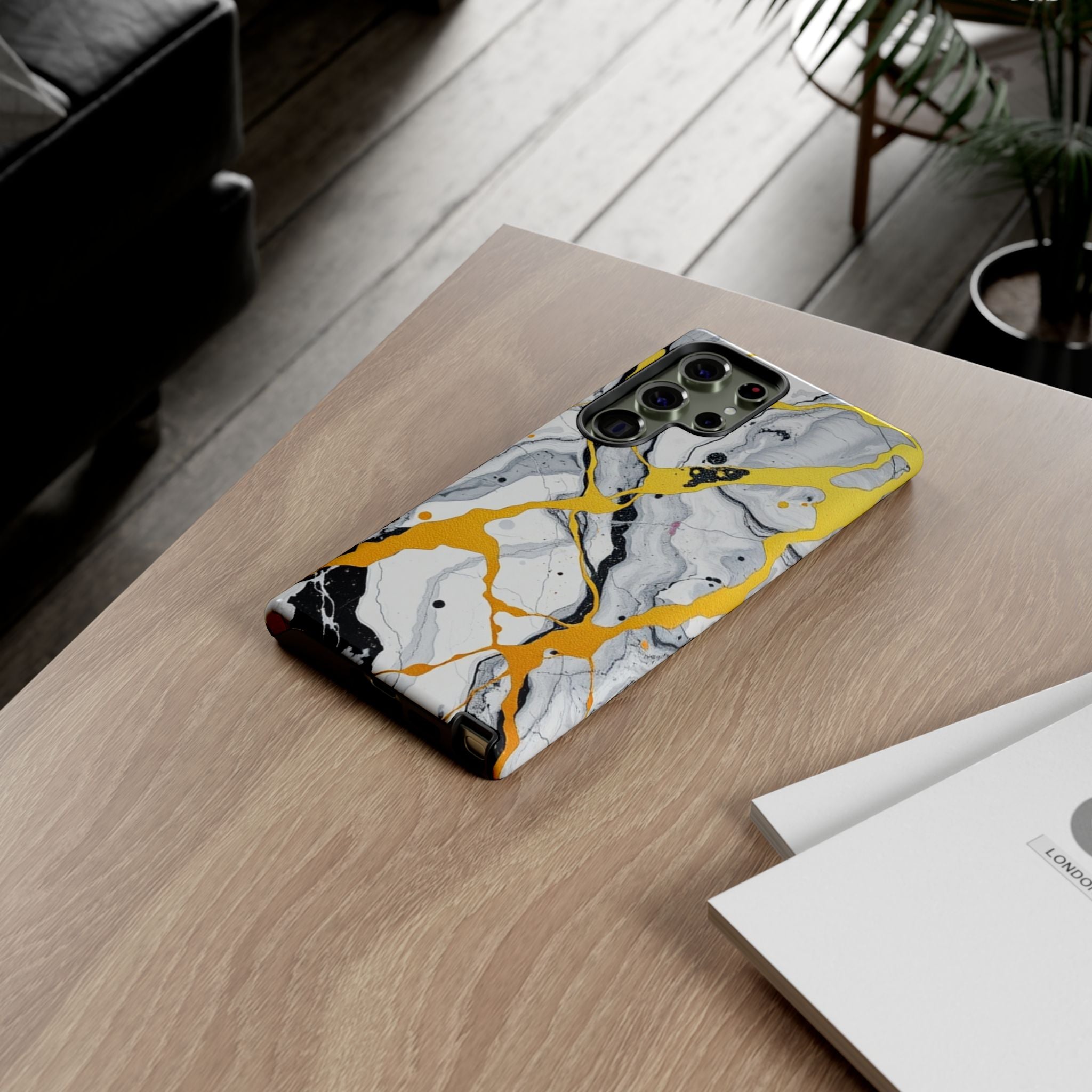 Beautiful Marble and Gold Design Tough Cases For Android & iPhone