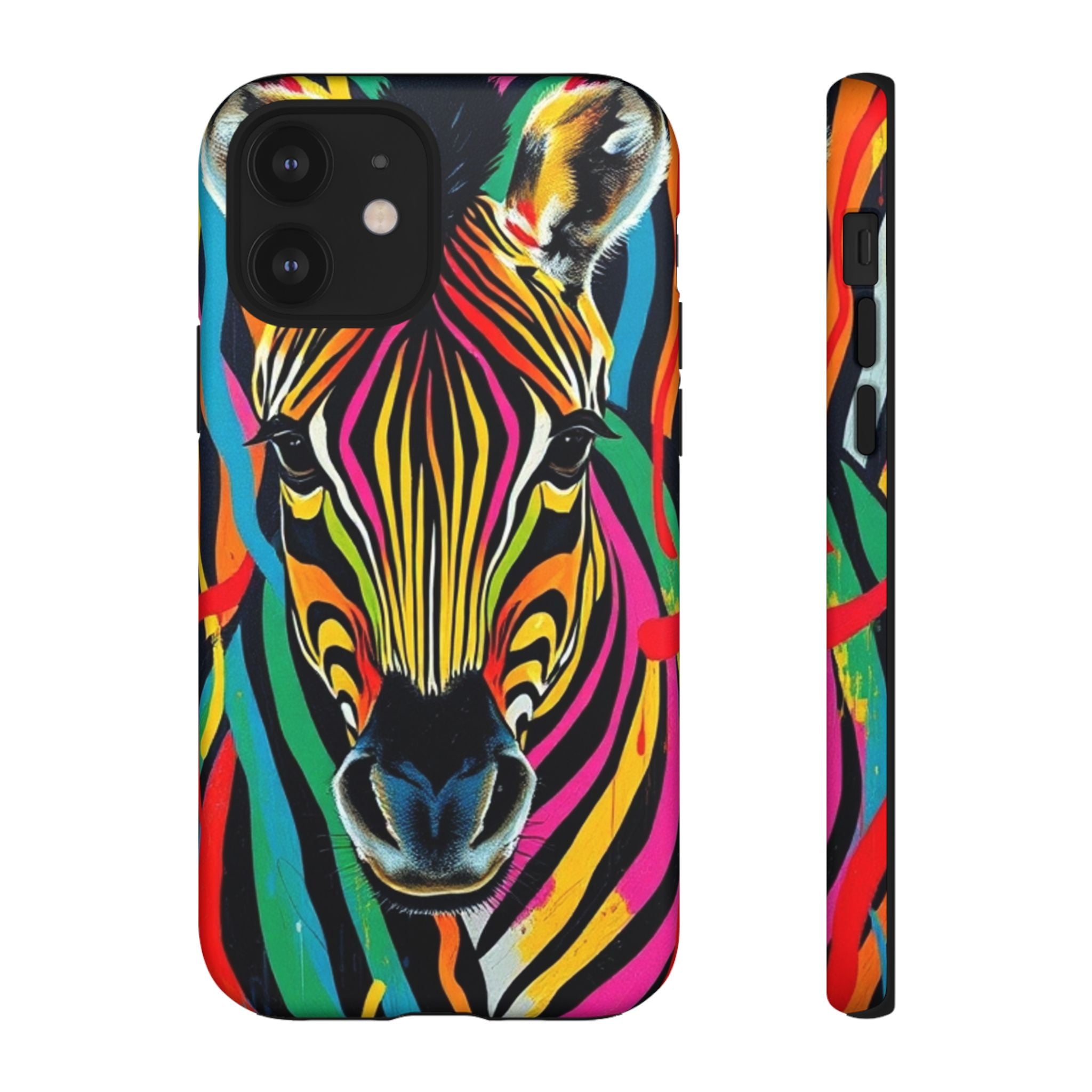 Android OR iPhone Compatible Cases - Rainbow Zebra Design - Unique Tough Cases