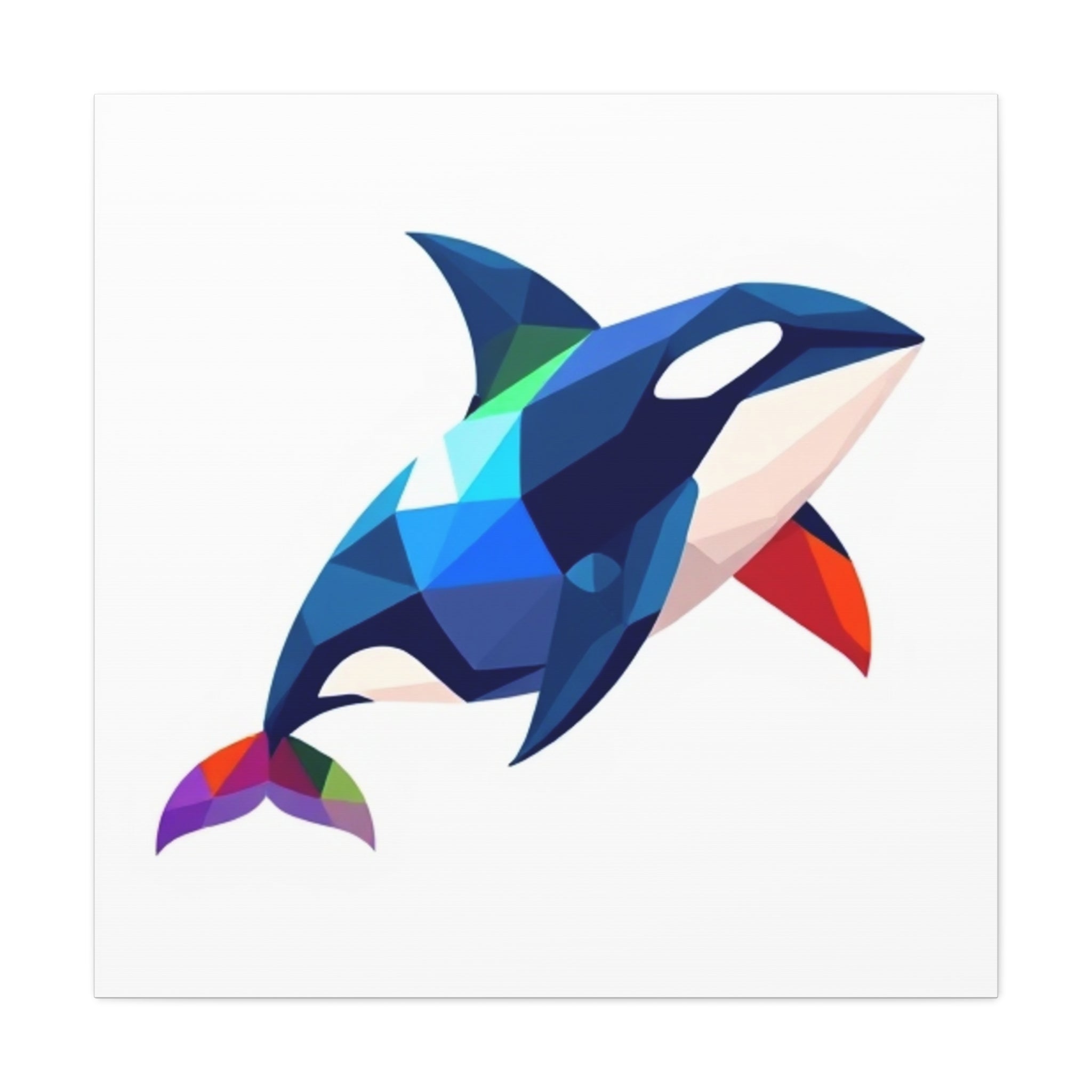 Colorful Orca Whale Canvas Art - Stretched Matte Wall Decor
