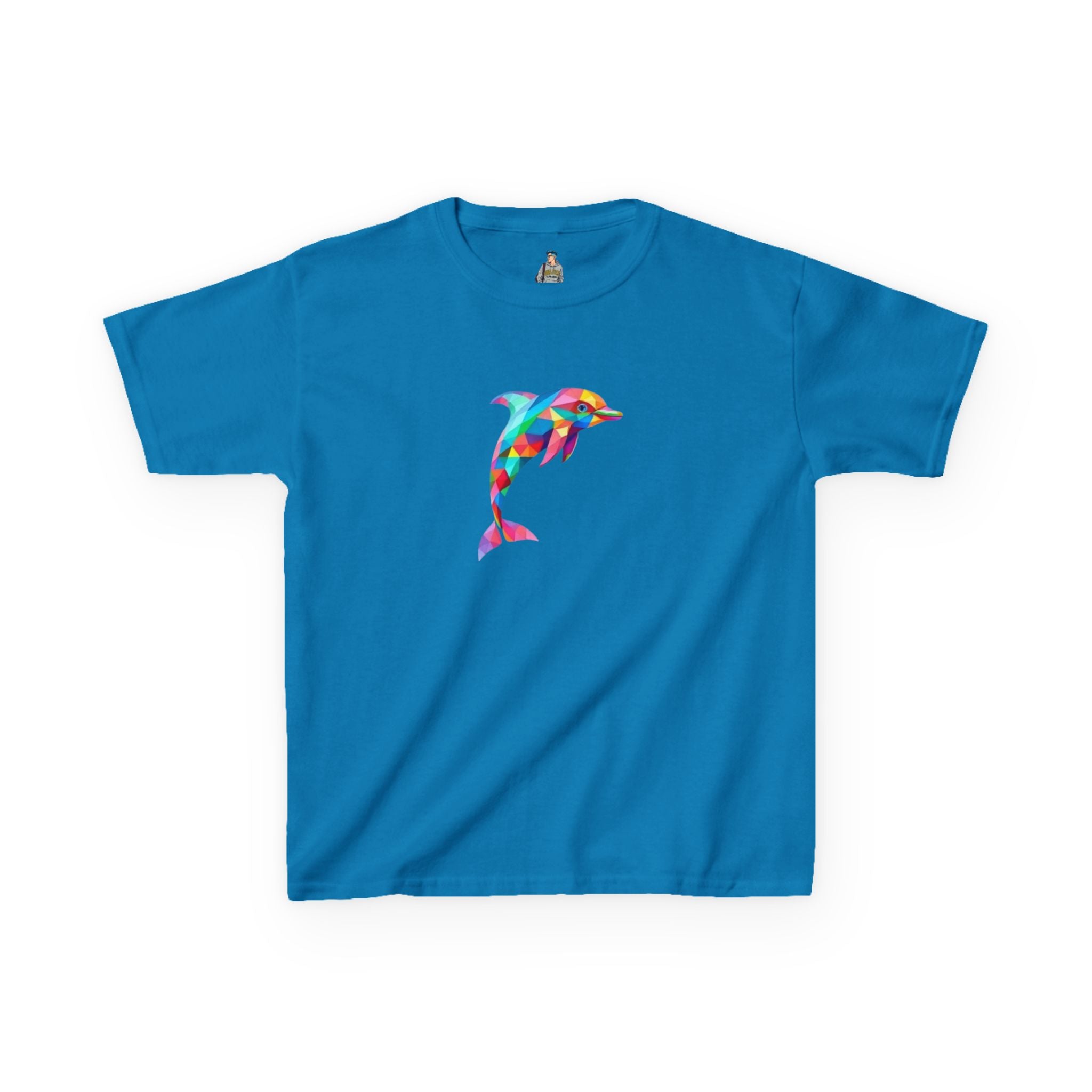 Colorful Fractal Dolphin Kids Heavy Cotton Tee