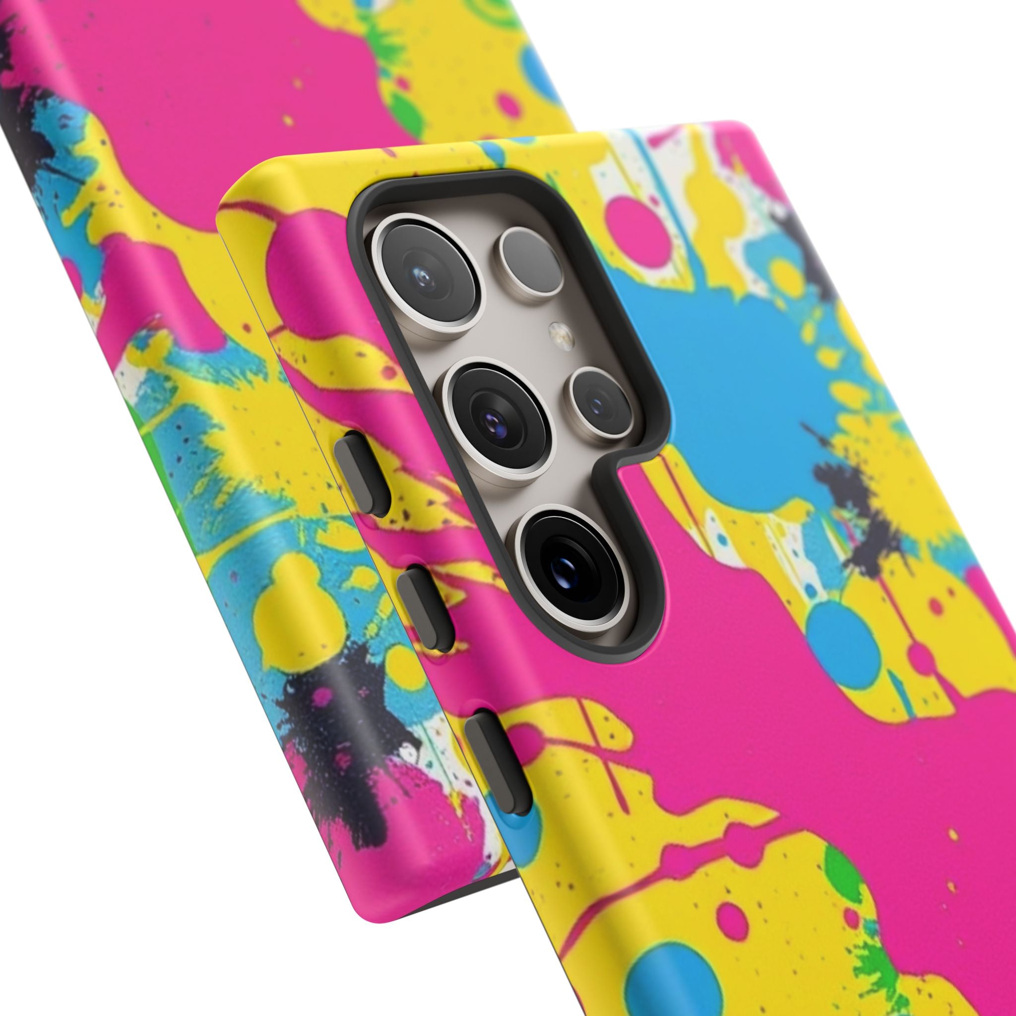 Android OR iPhone Compatible Cases - Crazy Retro Color Splash Design - Unique Tough Cases