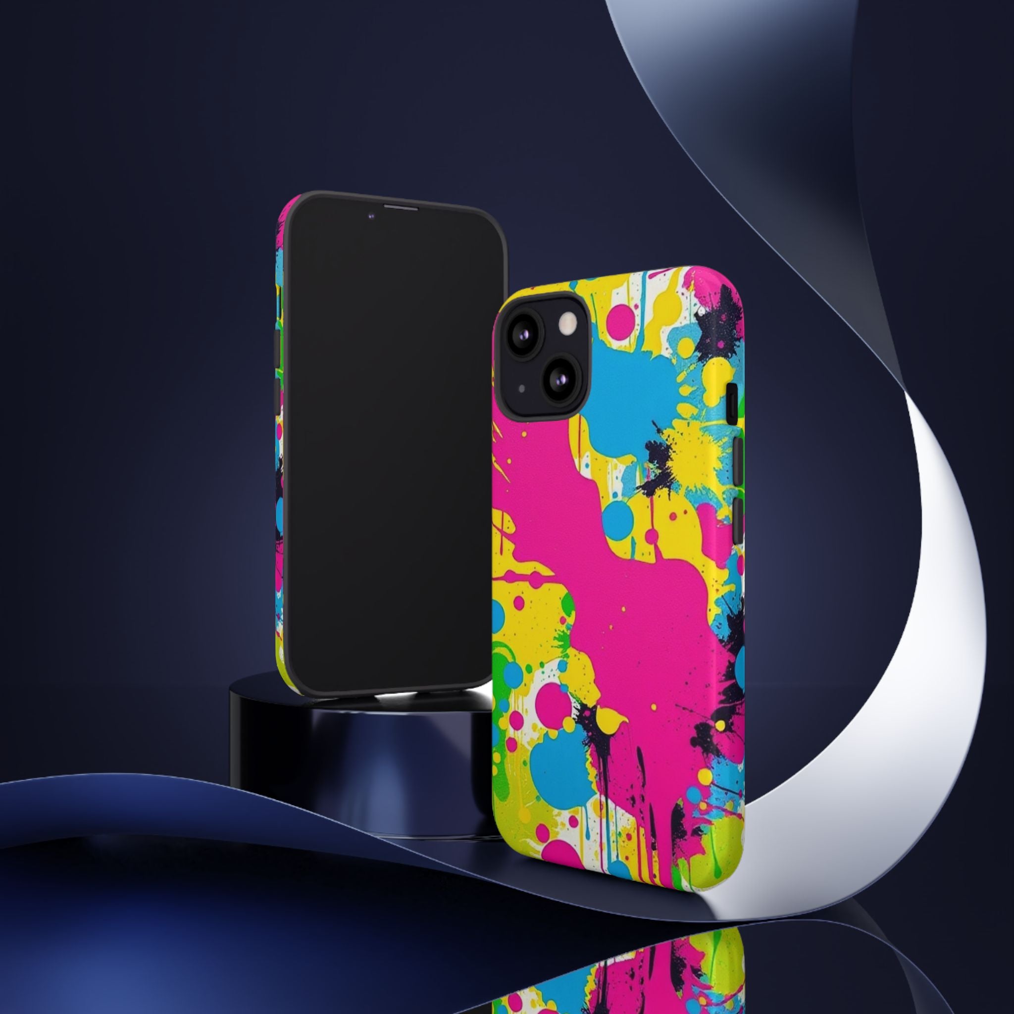 Android OR iPhone Compatible Cases - Crazy Retro Color Splash Design - Unique Tough Cases