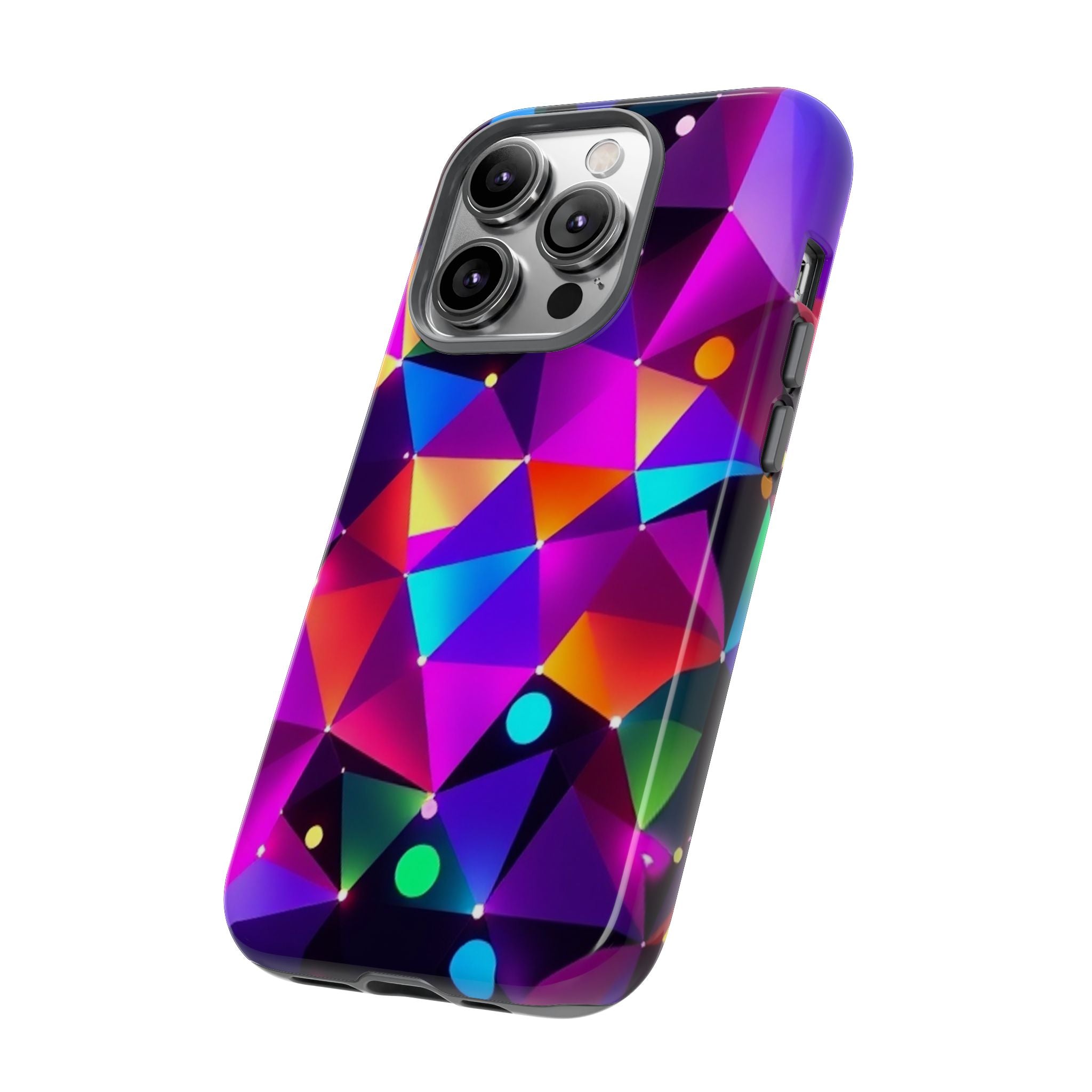 Android OR iPhone Compatible Cases - Colorful Angles Design - Unique Tough Cases