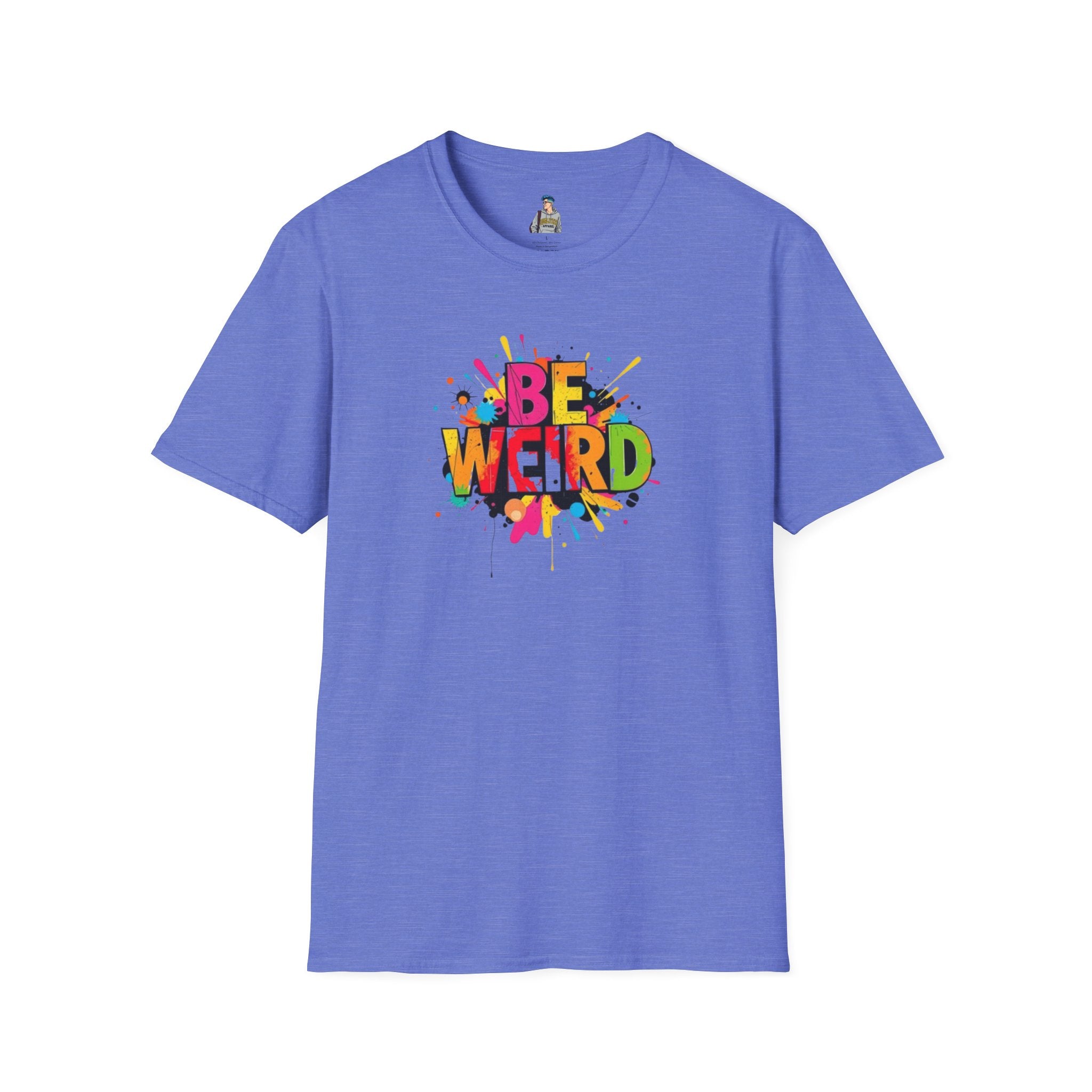 Be Weird Unisex Softstyle T-Shirt - Fun and Colorful Graphic Tee for Self-Expression