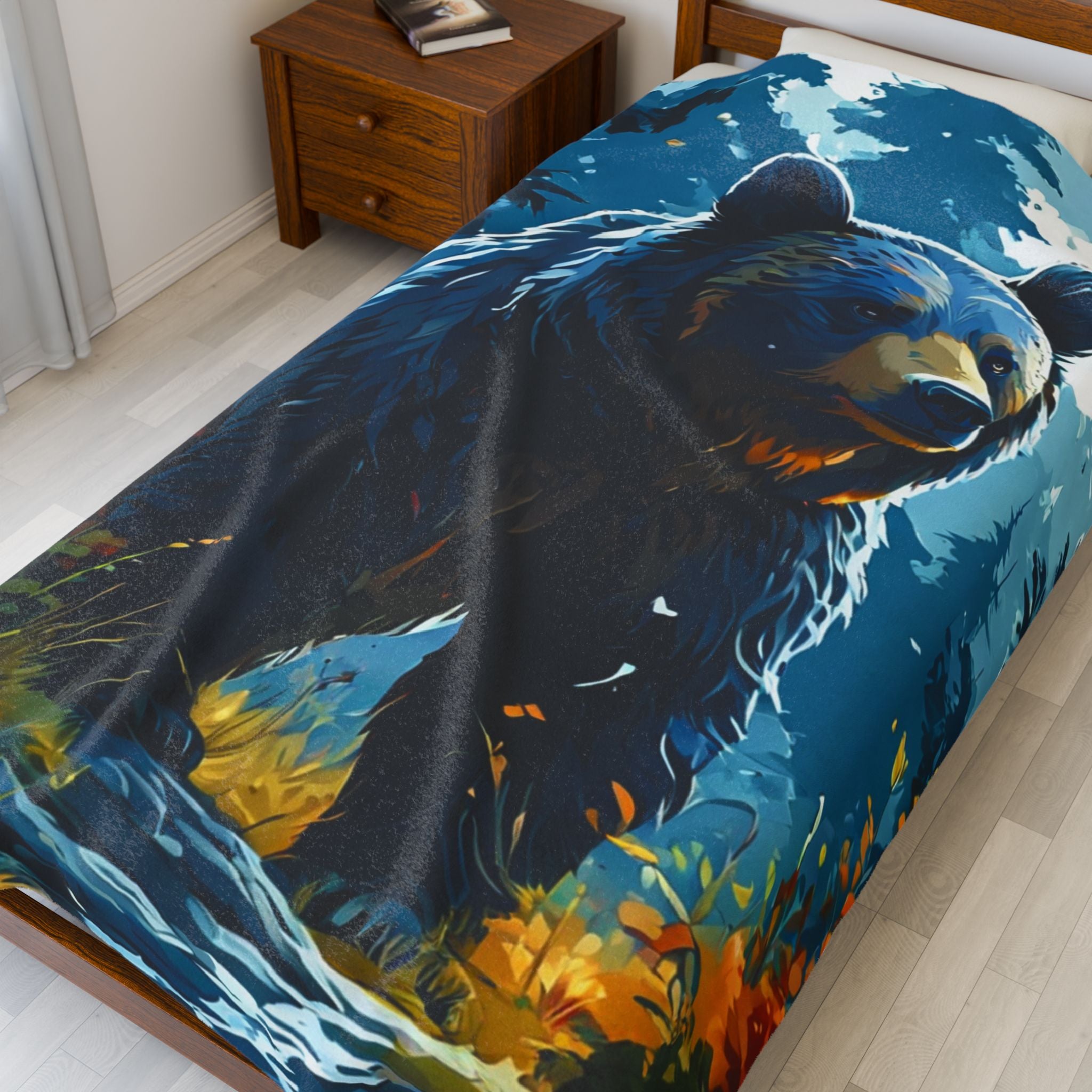 Cozy Bear Velveteen Plush Blanket