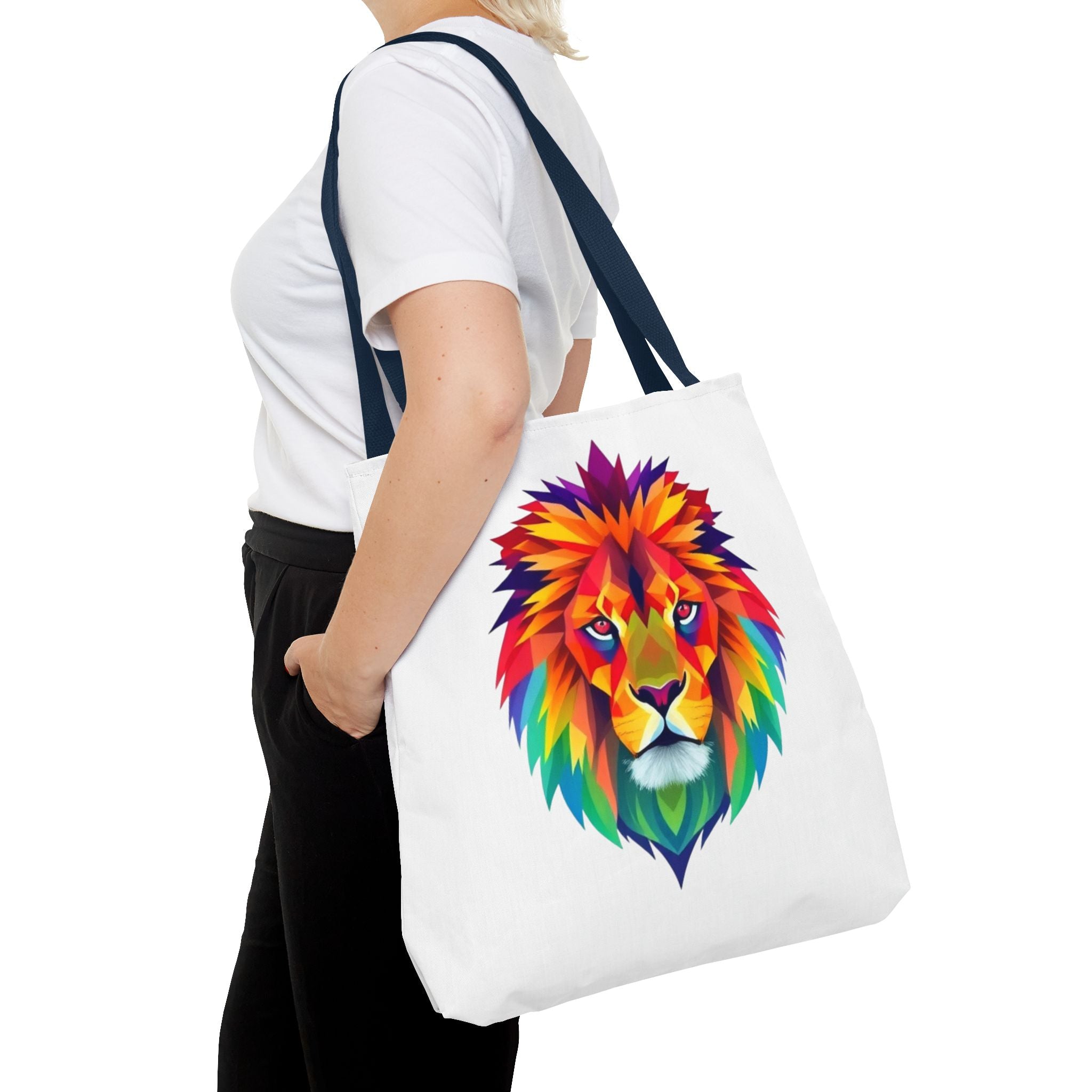 Colorful Fractal Lion Design - Tote Bag