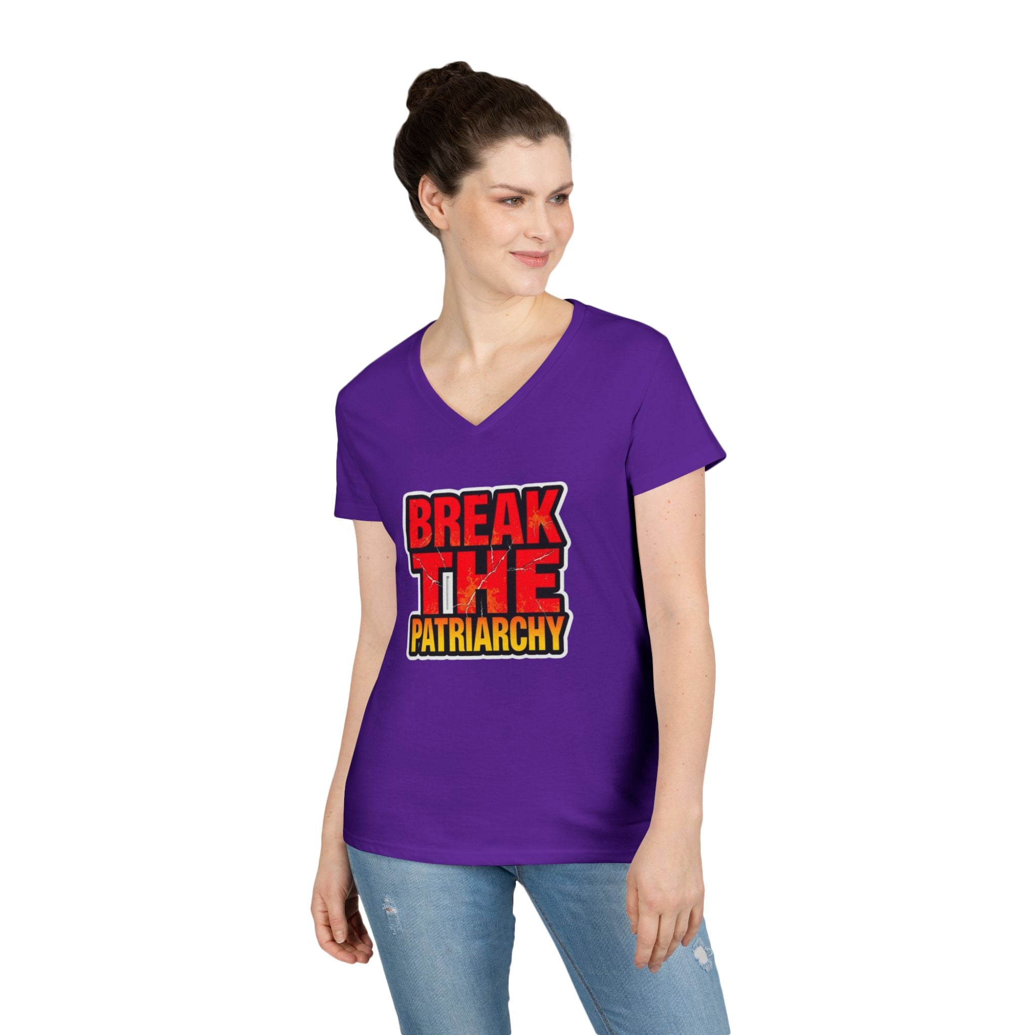 Women's Empowerment V-Neck T-Shirt - Break The Patriarchy