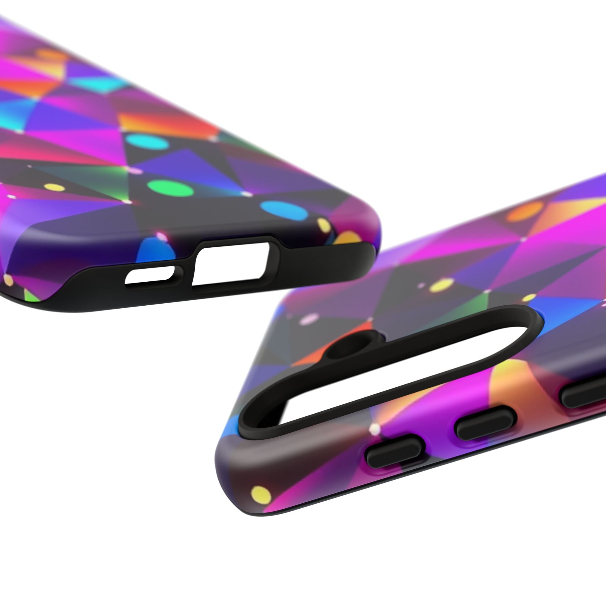 Android OR iPhone Compatible Cases - Colorful Angles Design - Unique Tough Cases