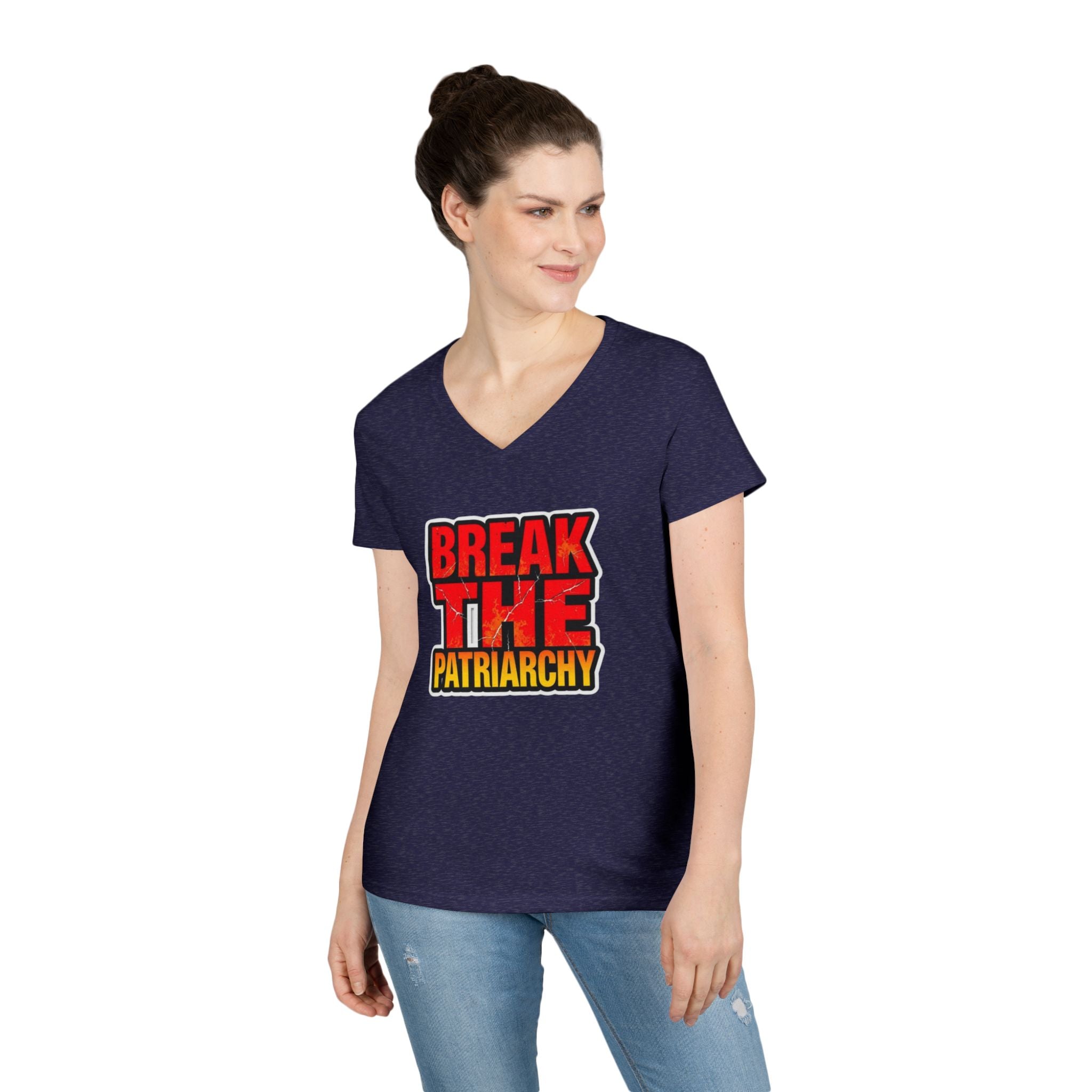 Women's Empowerment V-Neck T-Shirt - Break The Patriarchy
