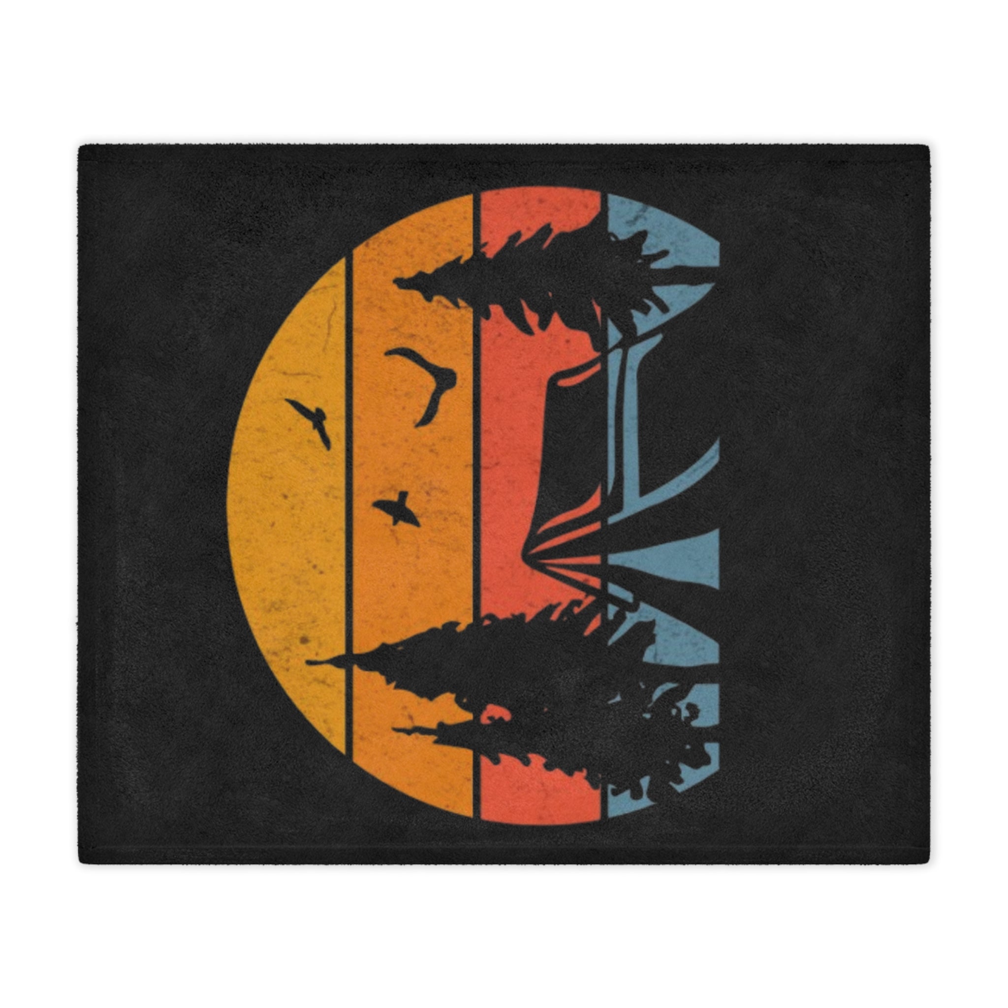Campsite at Sunset Microfiber Blanket - EqualiTees.Me
