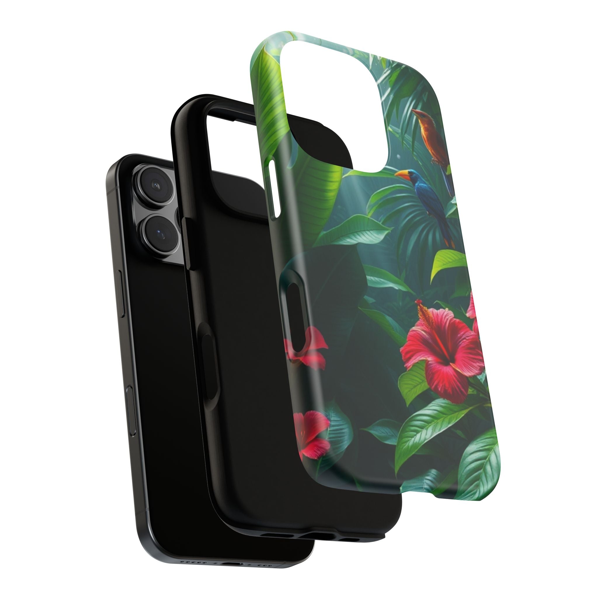 Android OR iPhone Compatible Cases - Tropical Flower & Bird Design - Unique Tough Cases