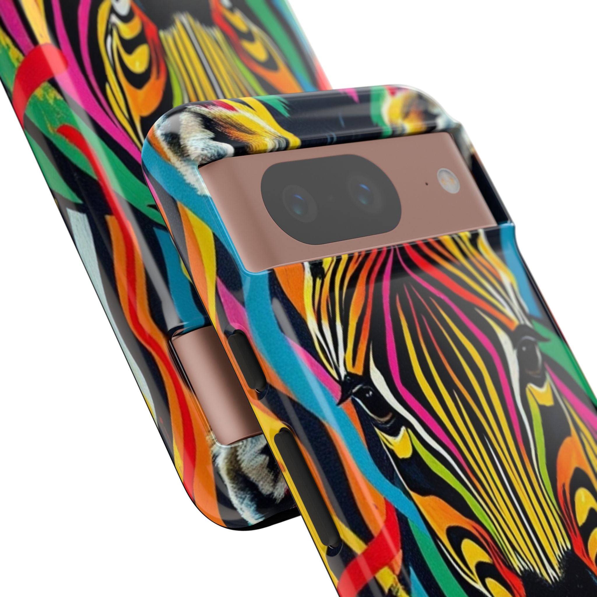 Android OR iPhone Compatible Cases - Rainbow Zebra Design - Unique Tough Cases
