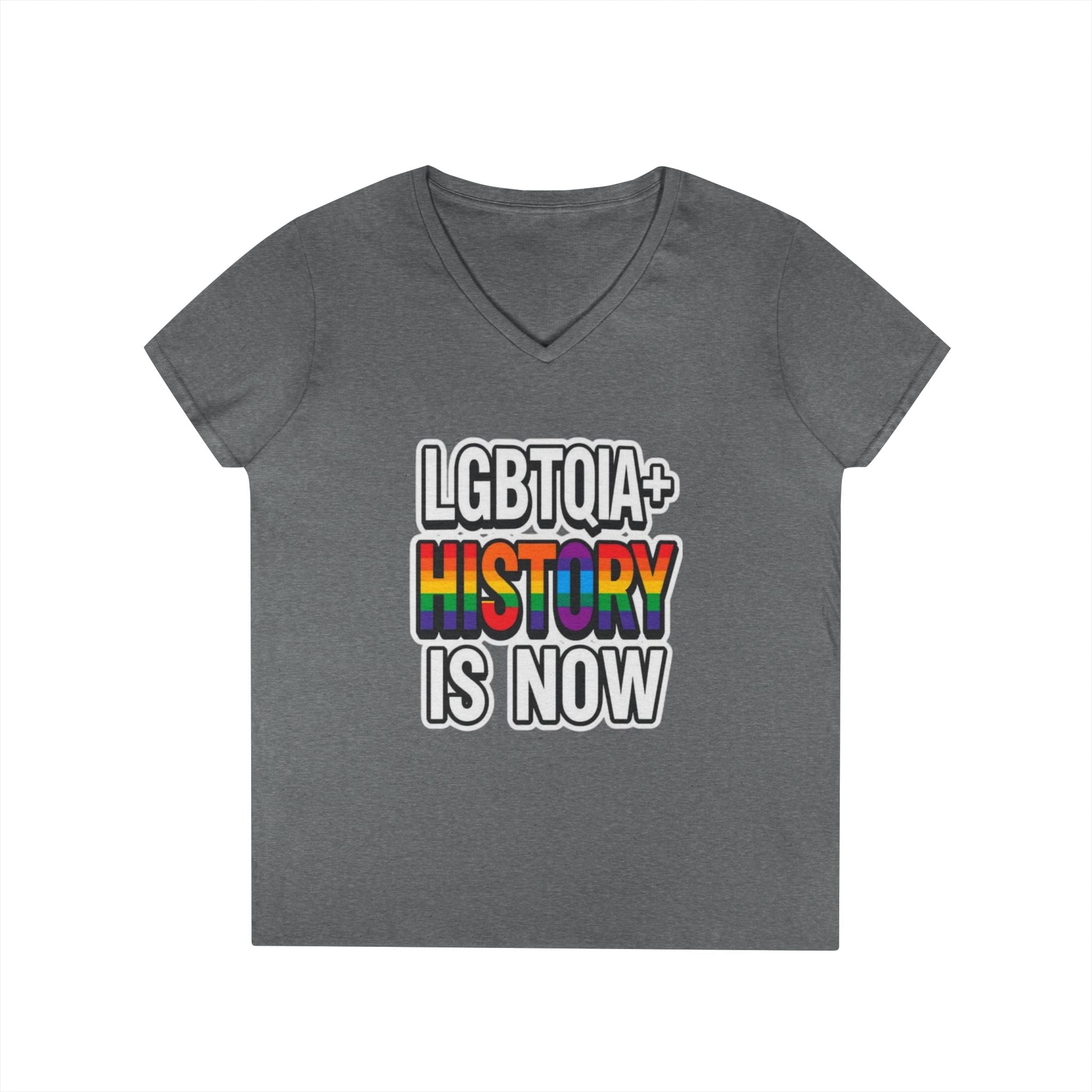 LGBTQIA+ History V-Neck T-Shirt for Pride and Activism