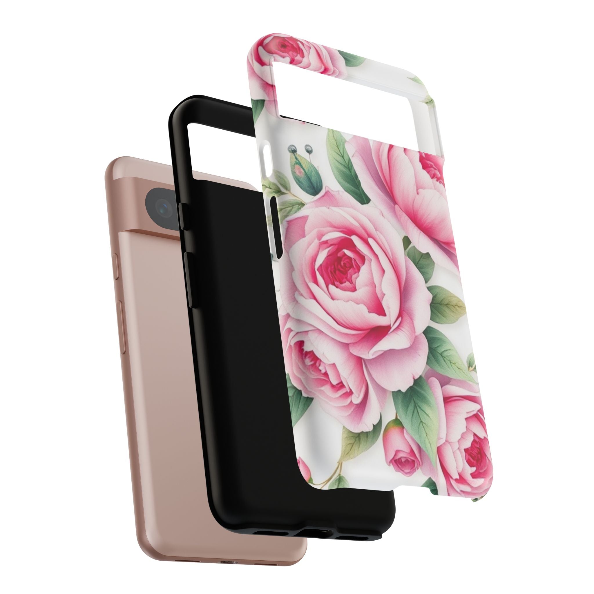 Android OR iPhone Compatible Cases - Pink Flower Design - Unique Tough Cases