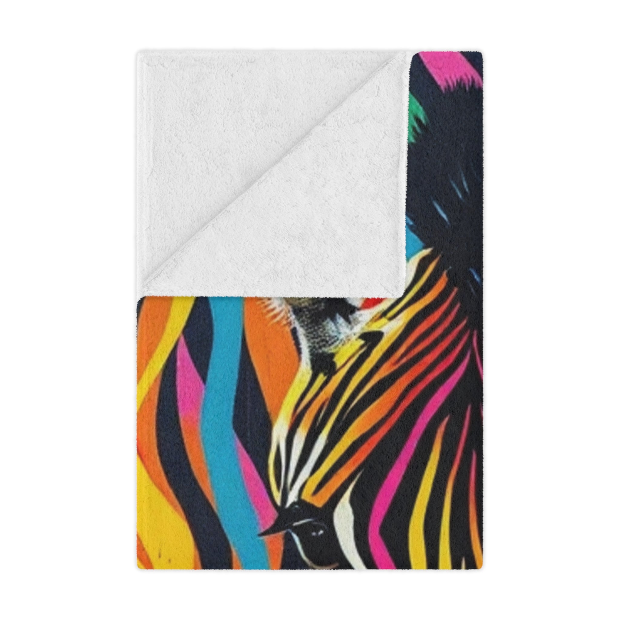 Colorful Zebra Microfiber Blanket