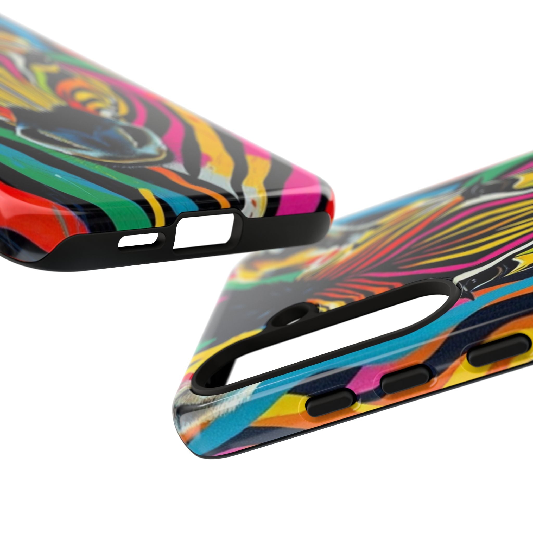 Android OR iPhone Compatible Cases - Rainbow Zebra Design - Unique Tough Cases