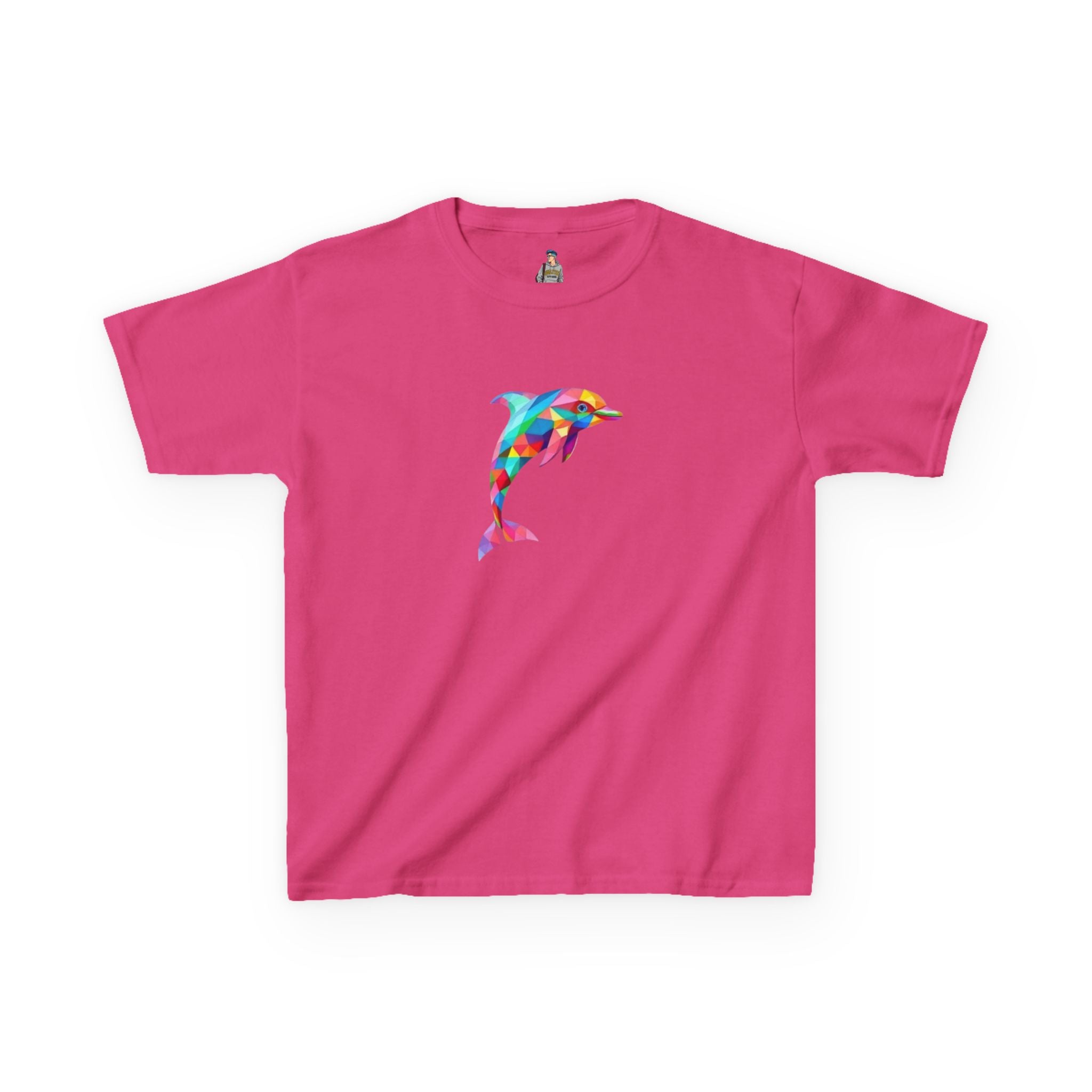 Colorful Fractal Dolphin Kids Heavy Cotton Tee